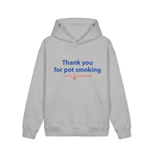 Thank You For Pot Smoking® Oversized Drop-Shoulder Hoodie – Grey Heather