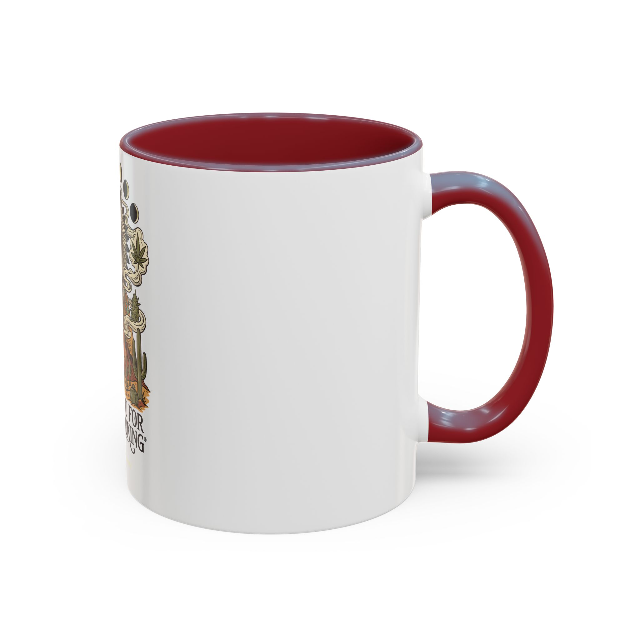 Thank You For Pot Smoking® Colored Interior Coffee Mug – Maroon – view 2