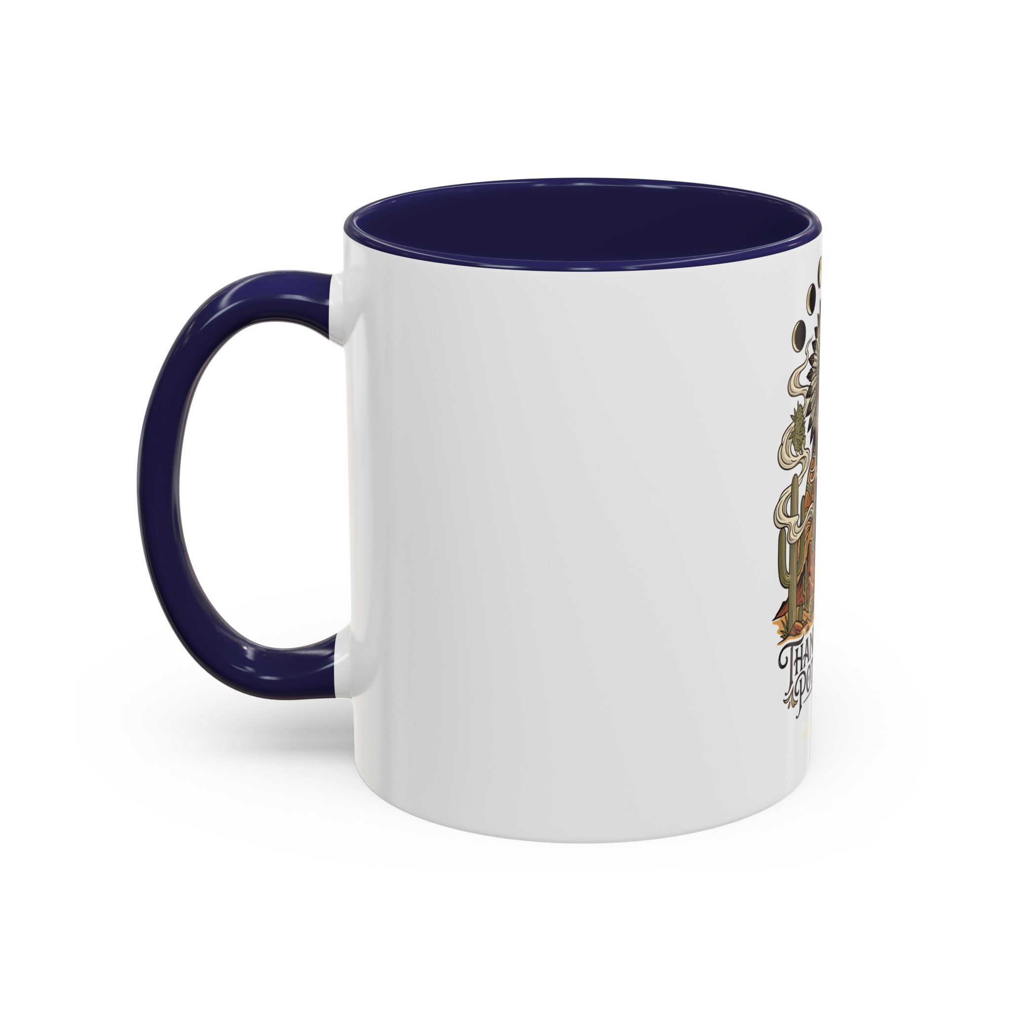 Thank You For Pot Smoking® Colored Interior Coffee Mug – Navy – view 3