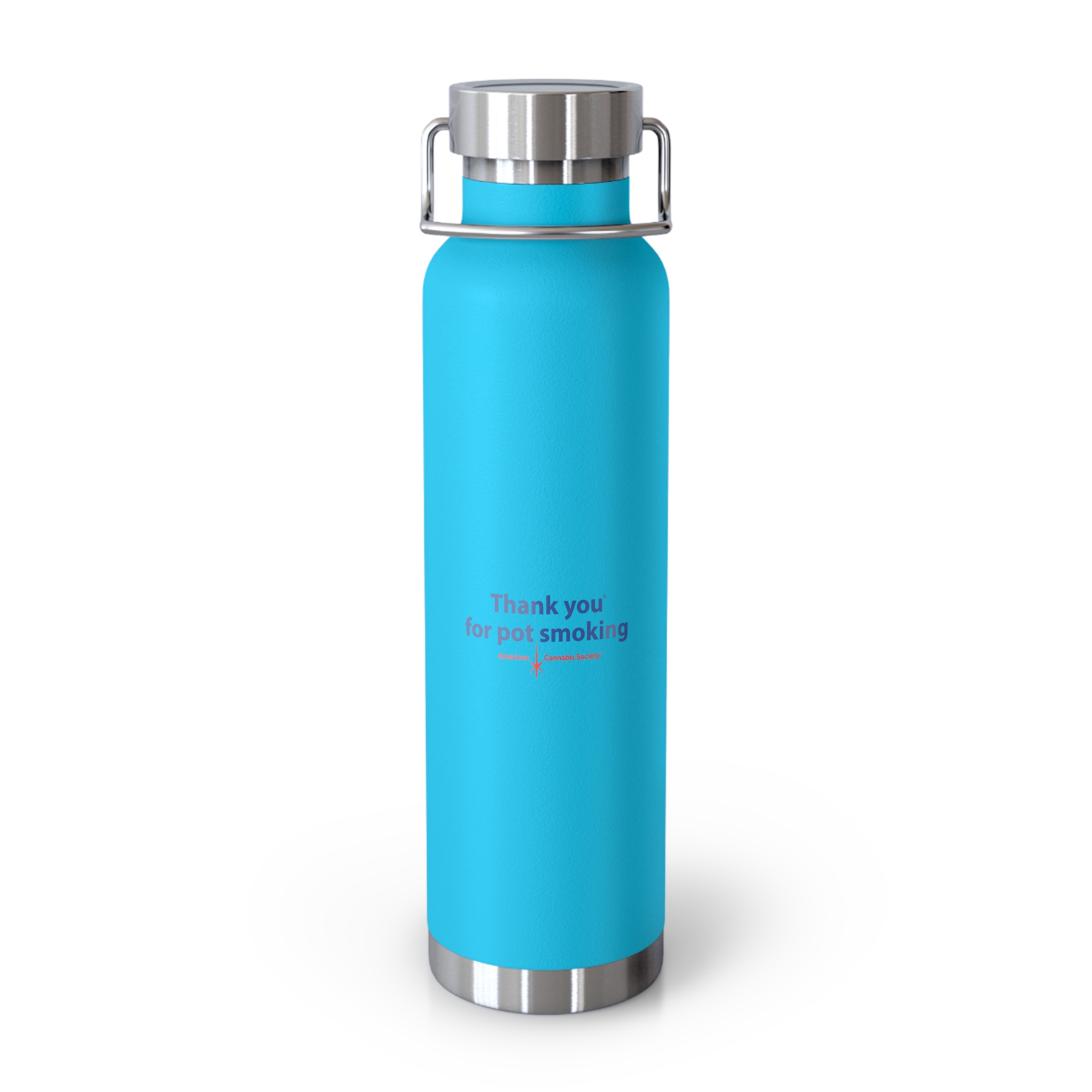 Thank You For Pot Smoking® Insulated Bottle — American Cannabis Society® 22oz Copper Vacuum Water Bottle - Image 3