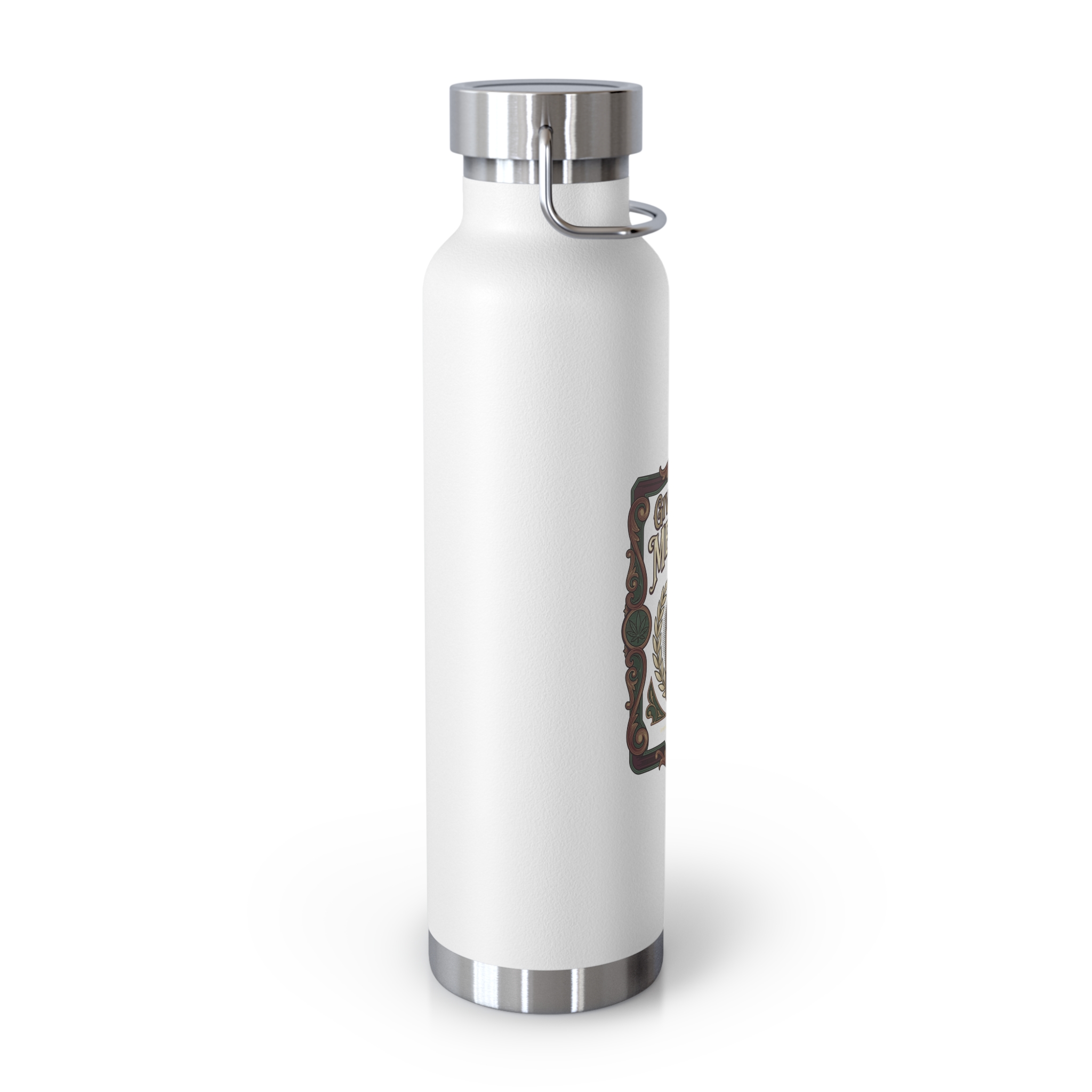 Give Me My Medicine™ Copper Insulated Bottle, 22oz – White – view 2