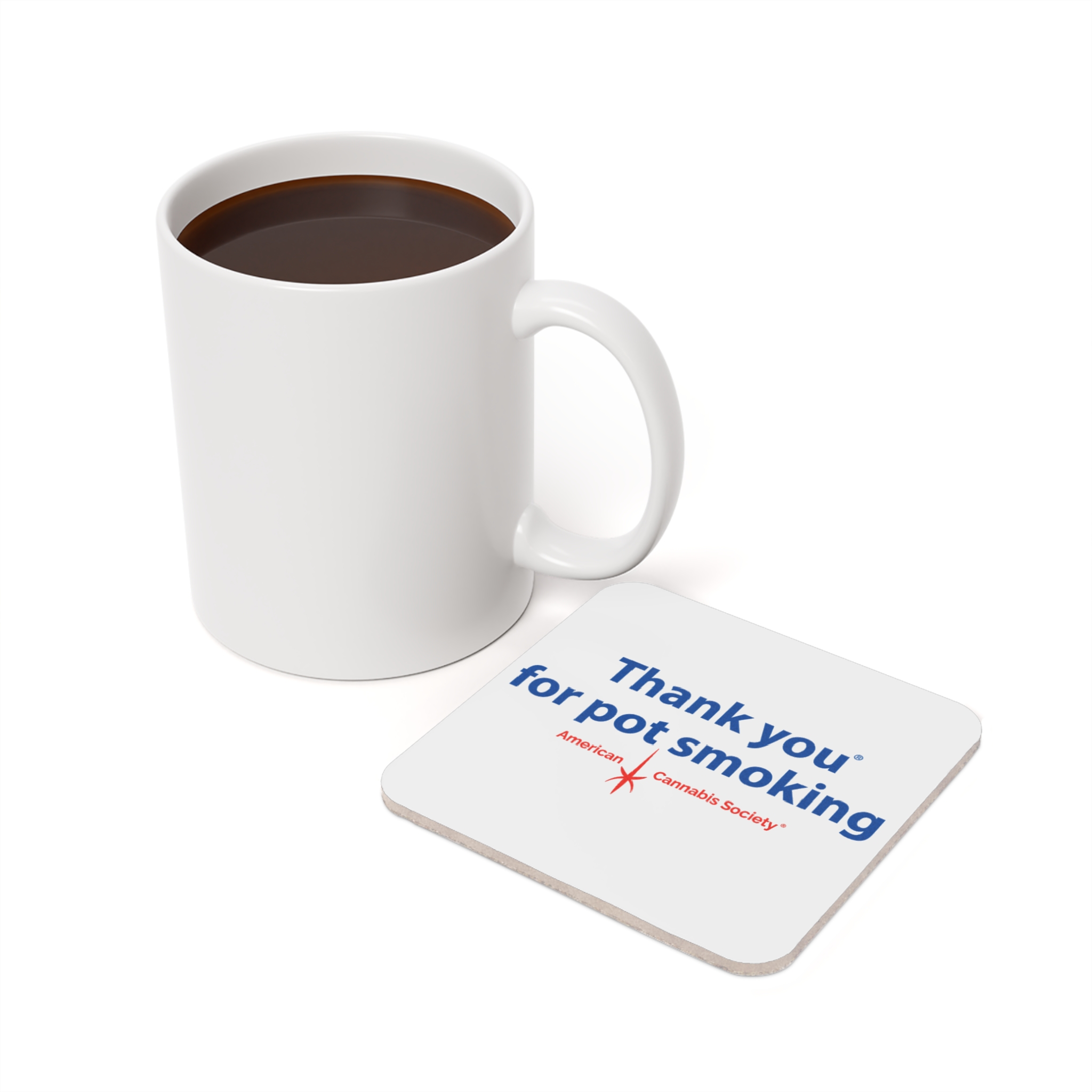 Thank You For Pot Smoking® Cork Back Coaster — American Cannabis Society® Round or Square Coaster - Image 6