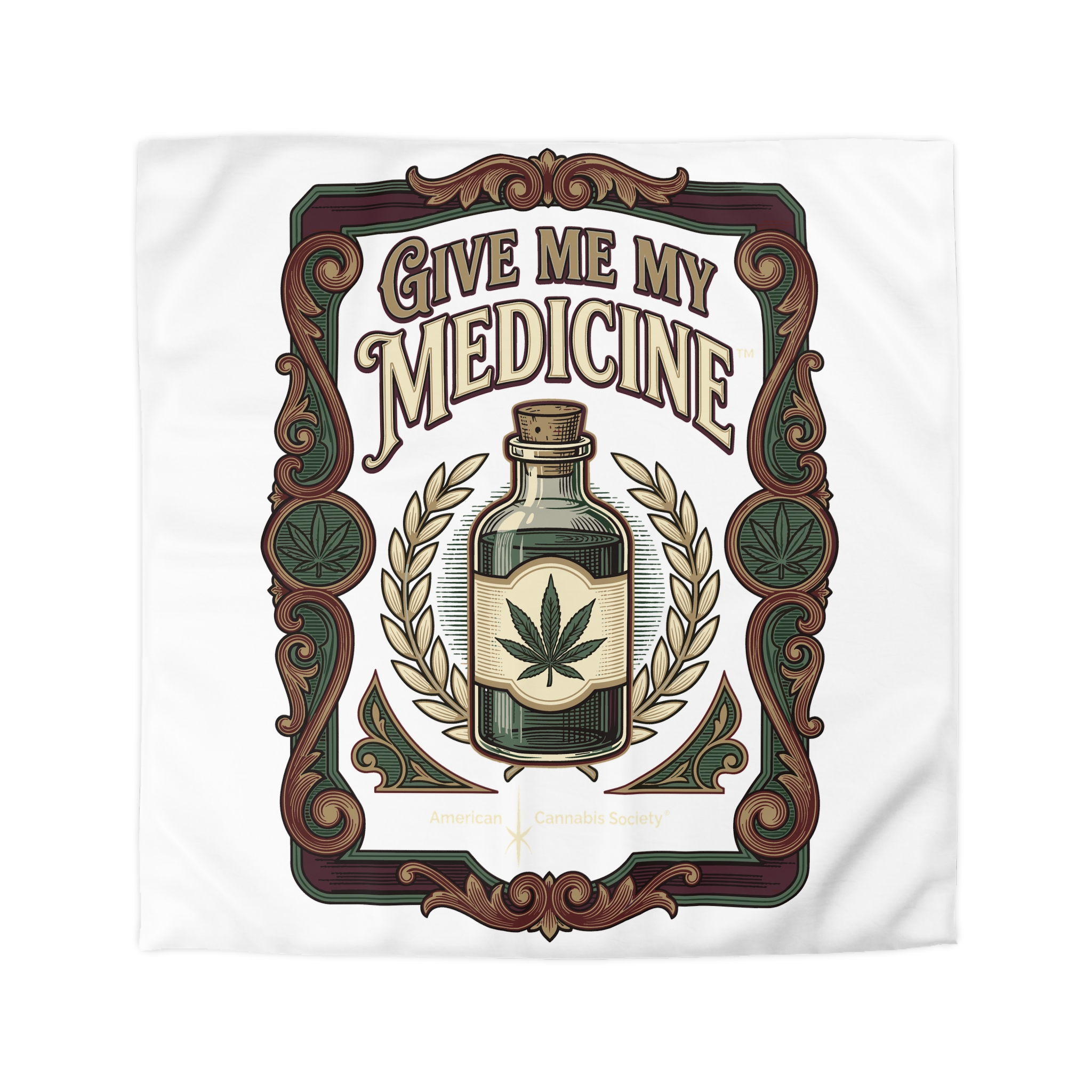 Give Me My Medicine™ Microfiber Duvet Cover – Queen, Cream Lining