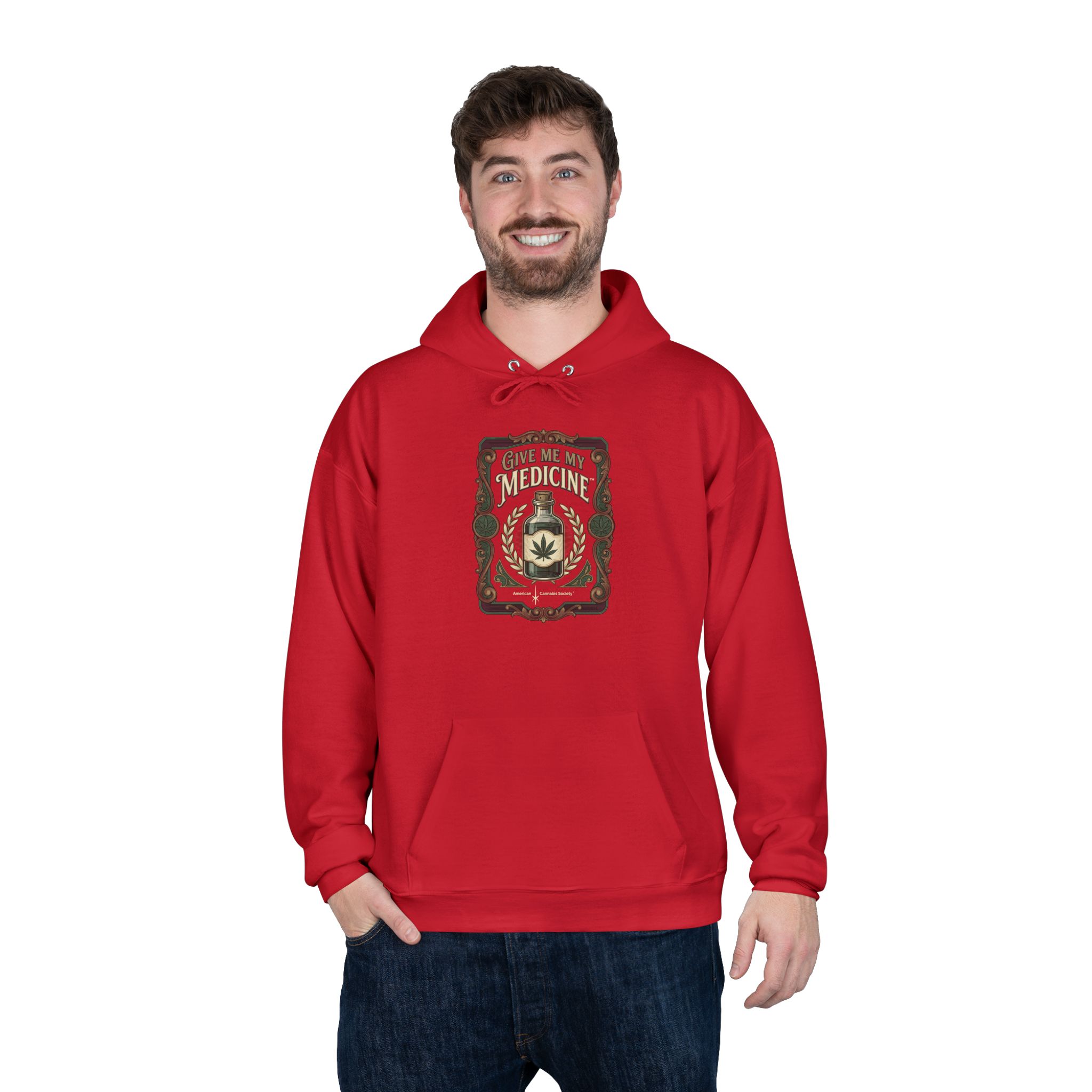 Give Me My Medicine™ Unisex Pullover Hoodie – Athletic Crimson – view 4