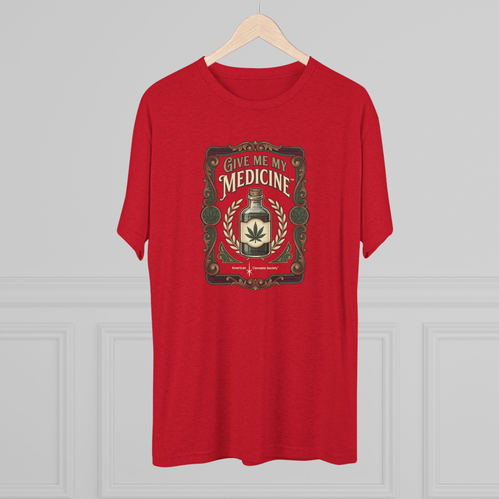 Give Me My Medicine™ Unisex Tri-Blend Crew Tee – Tri-Blend Vintage Red – view 4