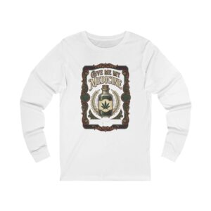 Give Me My Medicine™ Unisex Jersey Long Sleeve Tee – White