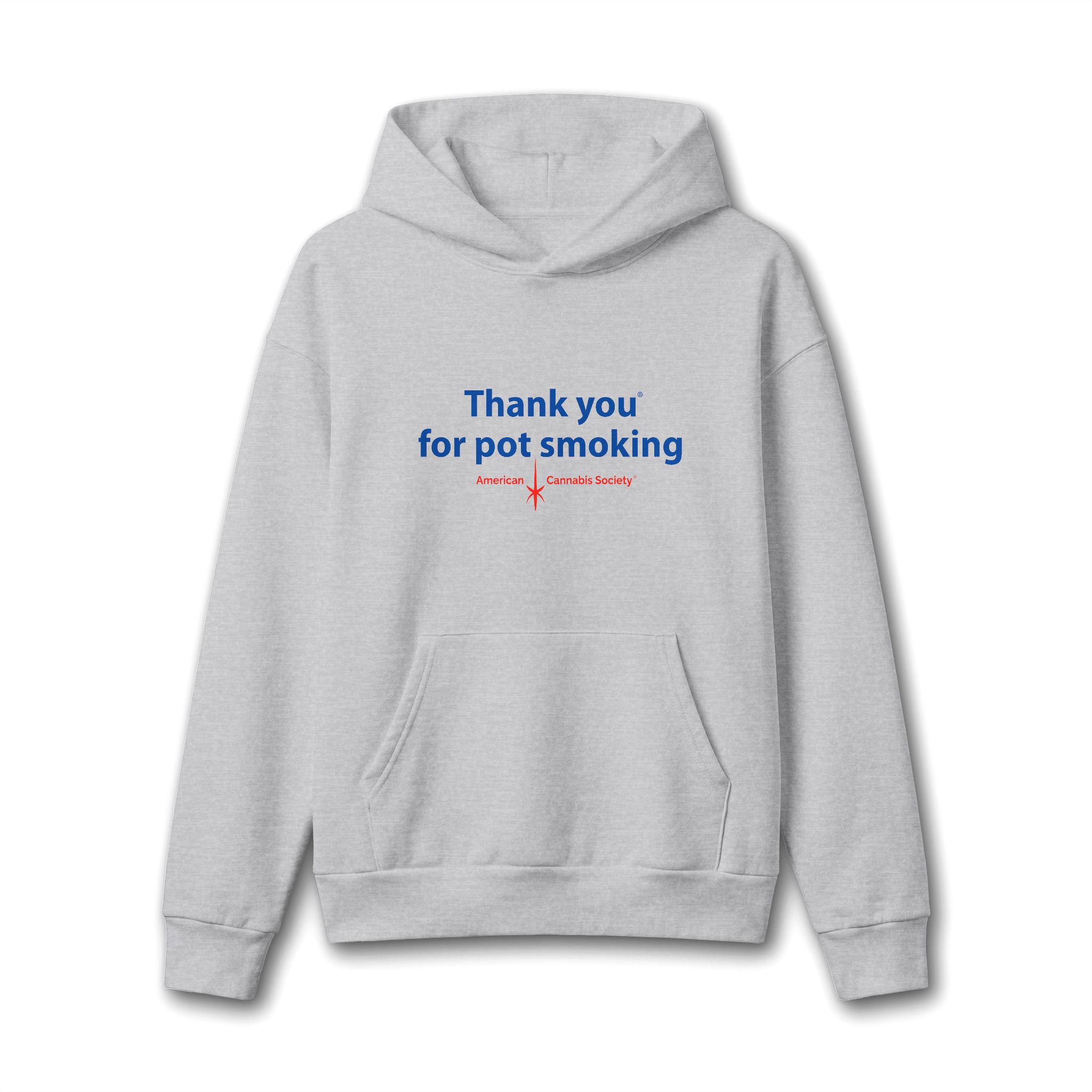Thank You For Pot Smoking® Unisex Oversized Midweight Hoodie – Grey Heather
