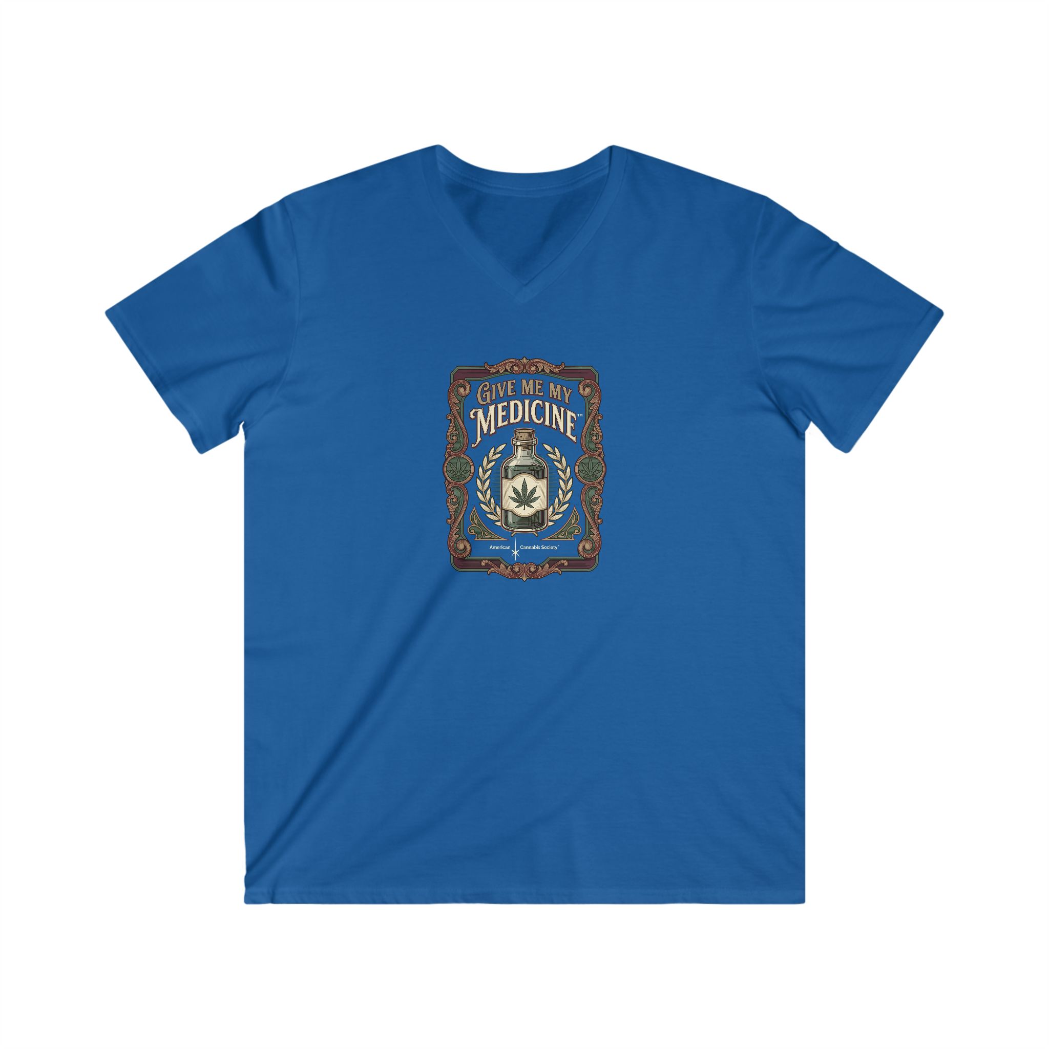 Give Me My Medicine™ Men's Fitted V-Neck Tee – Royal