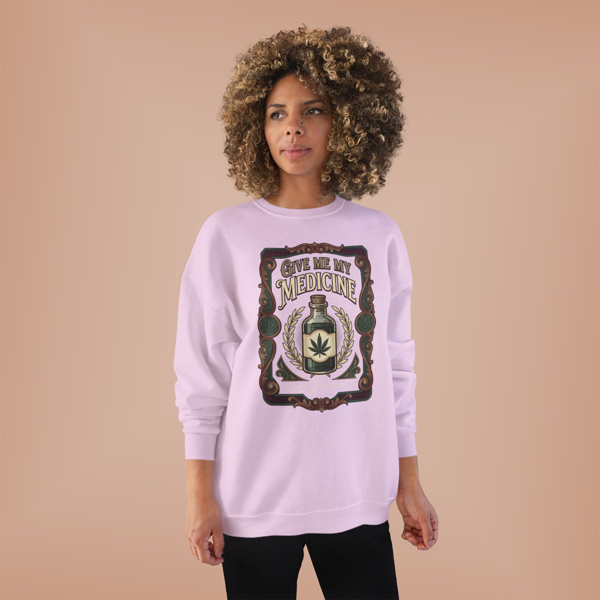 Give Me My Medicine™ Crewneck Sweatshirt – Pale Pink, view 3