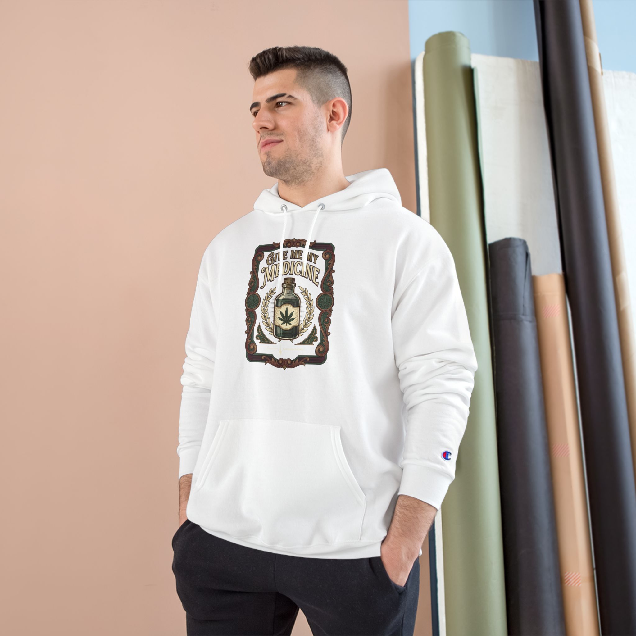 Give Me My Medicine™ Heavyweight Pullover Hoodie – White, view 3