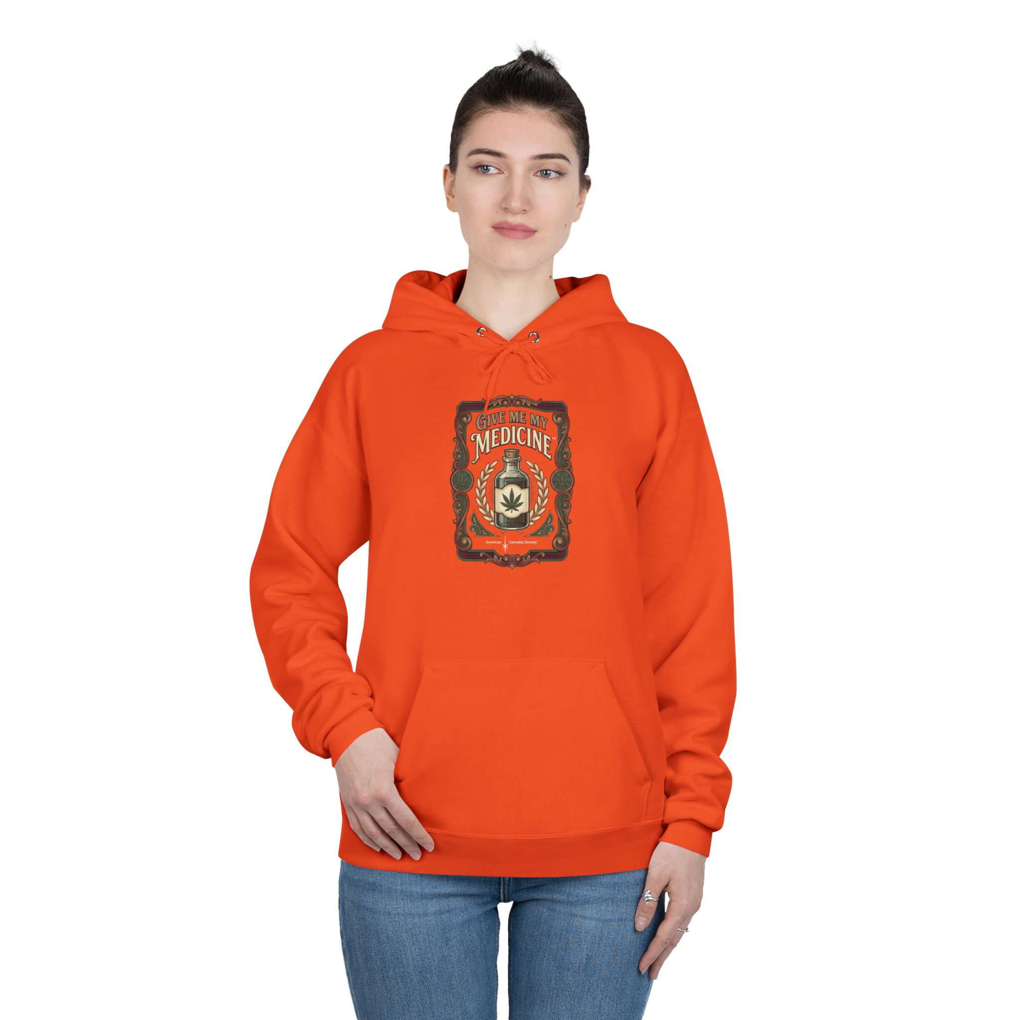 Give Me My Medicine™ Unisex Pullover Hoodie – Orange – view 3