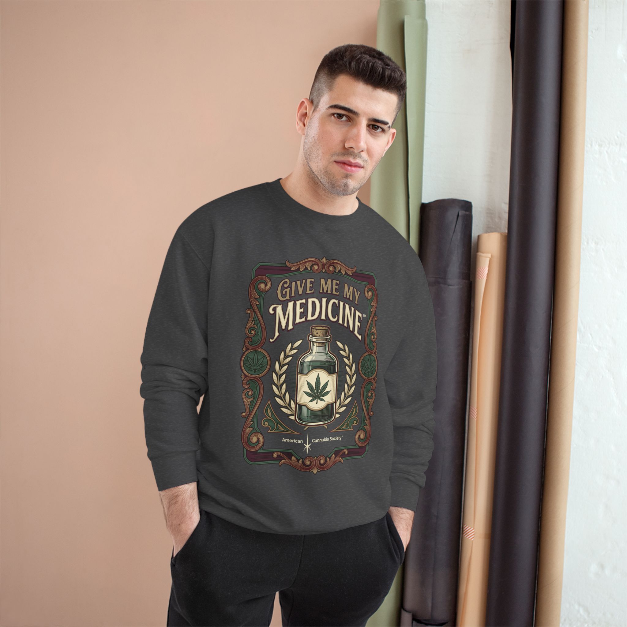 Give Me My Medicine™ Heavyweight Crewneck Sweatshirt – Charcoal Heather, view 3