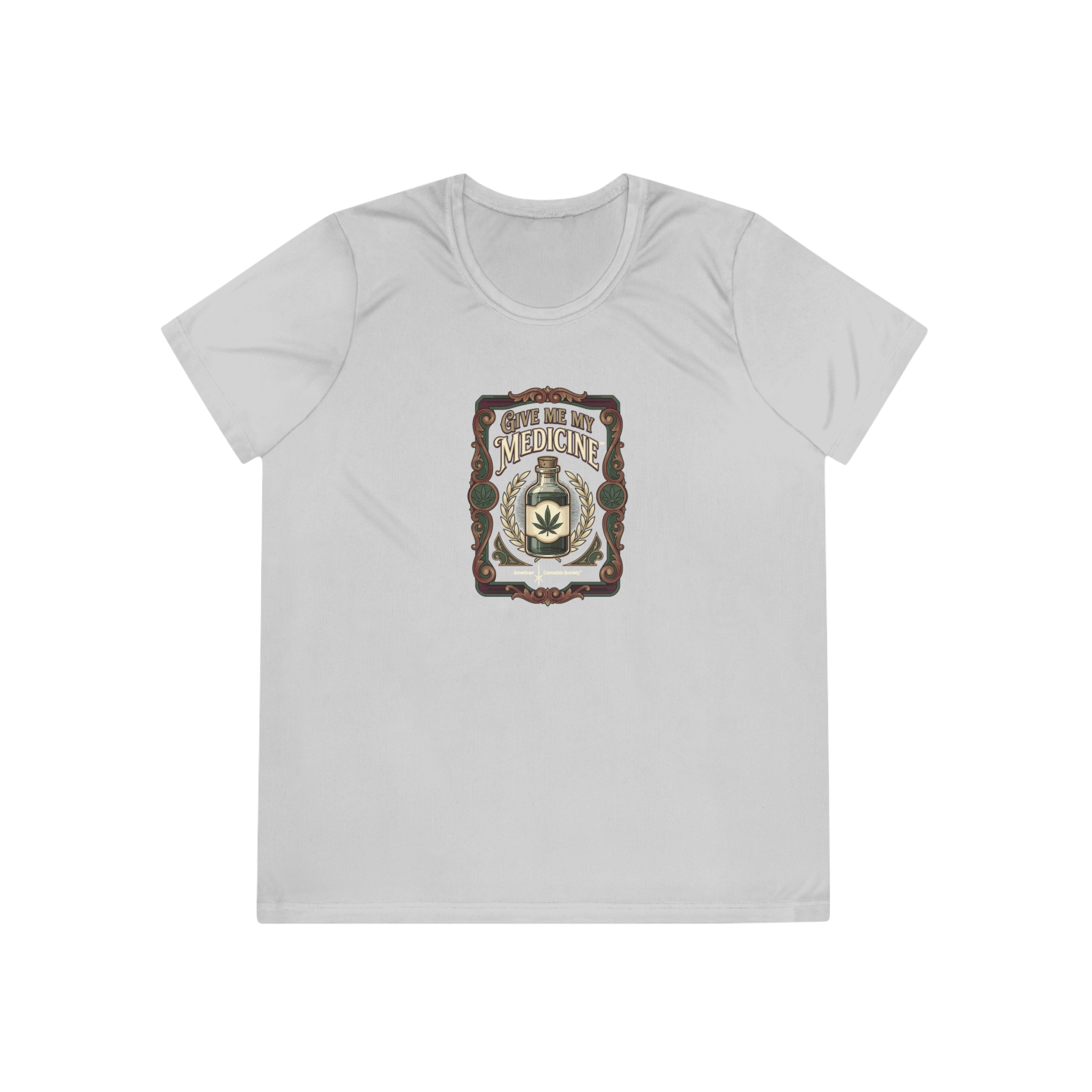 Give Me My Medicine Ladies Competitor Tee – Silver