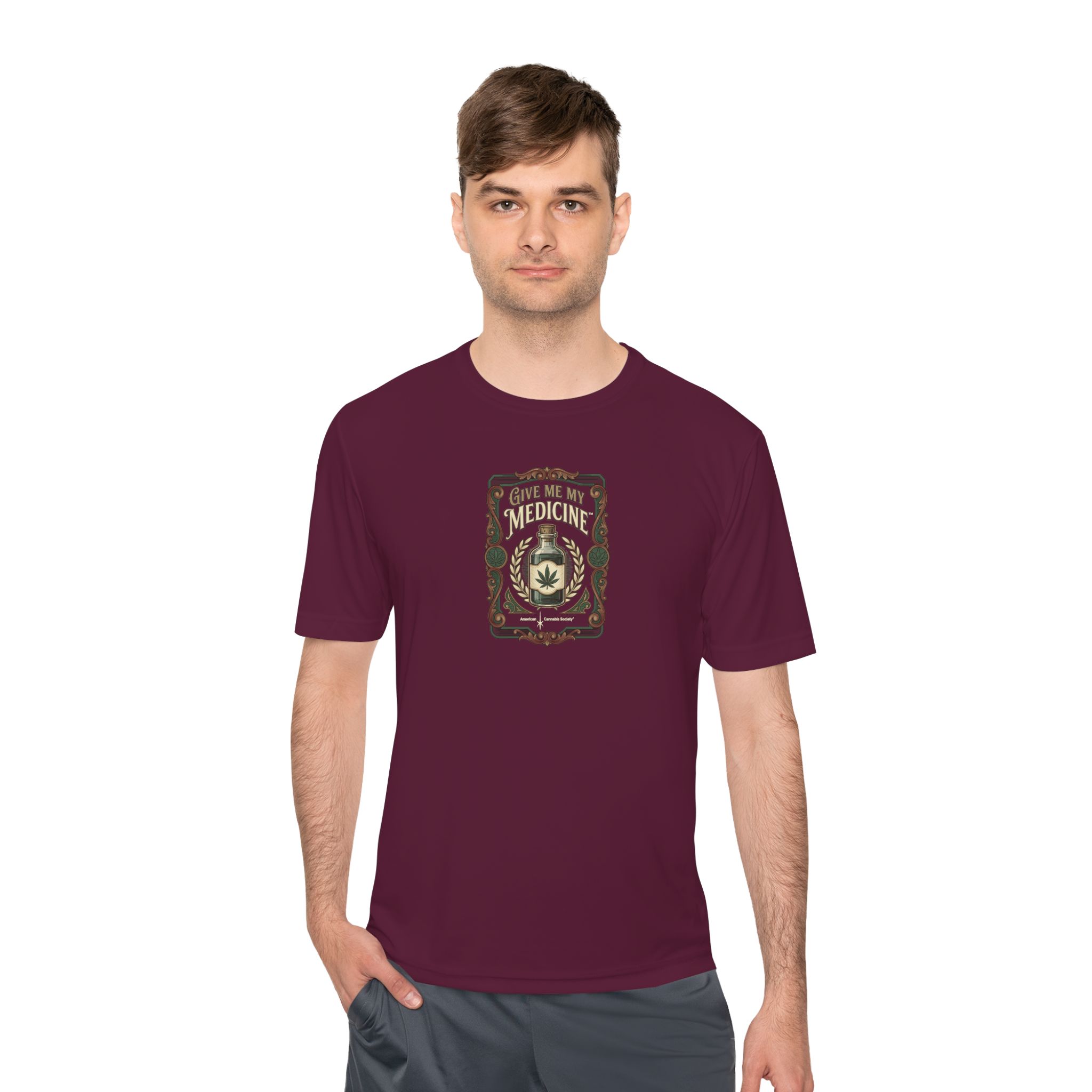 Give Me My Medicine Moisture Wicking Tee – Maroon – view 3