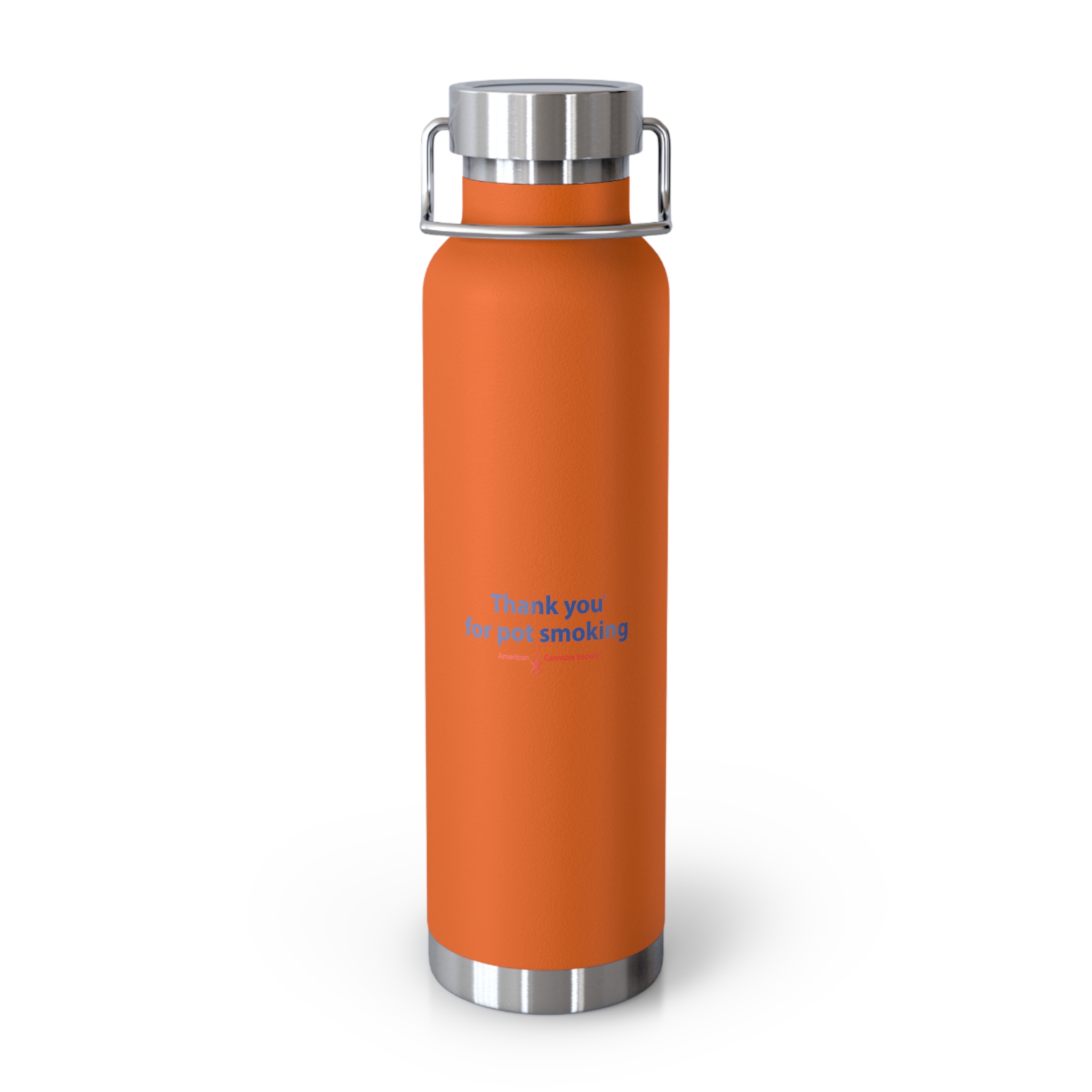 Thank You For Pot Smoking® Insulated Bottle — American Cannabis Society® 22oz Copper Vacuum Water Bottle - Image 4