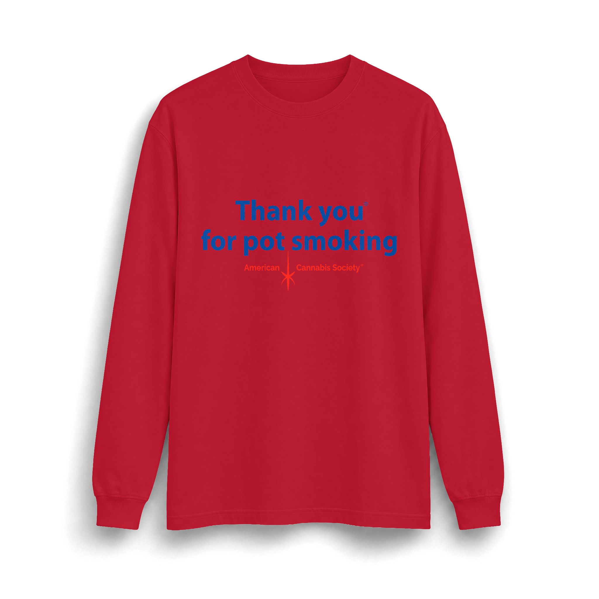 Thank You For Pot Smoking® Max Heavyweight Long Sleeve Tee – Red