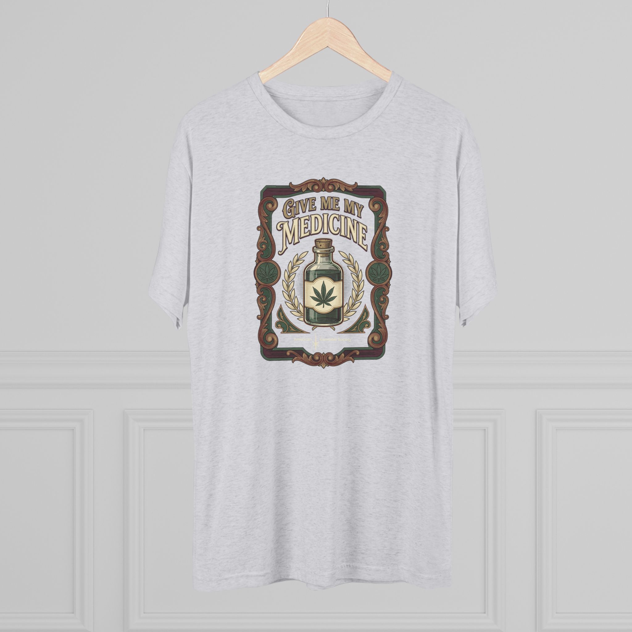 Give Me My Medicine™ Unisex Tri-Blend Crew Tee – Tri-Blend White – view 4