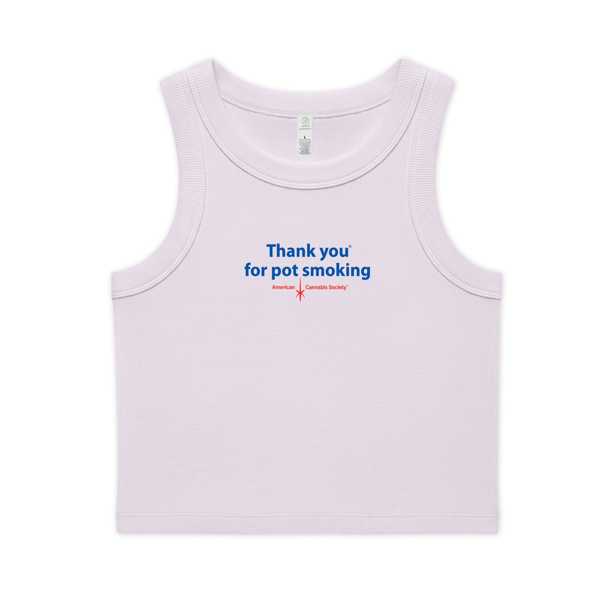 Thank You For Pot Smoking® Women's Organic Rib Crop Tank – Orchid