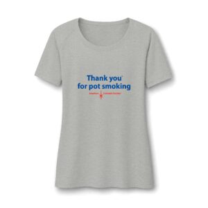 Thank You For Pot Smoking® Women's Tri-Blend Raglan Tee – Light Grey Heather