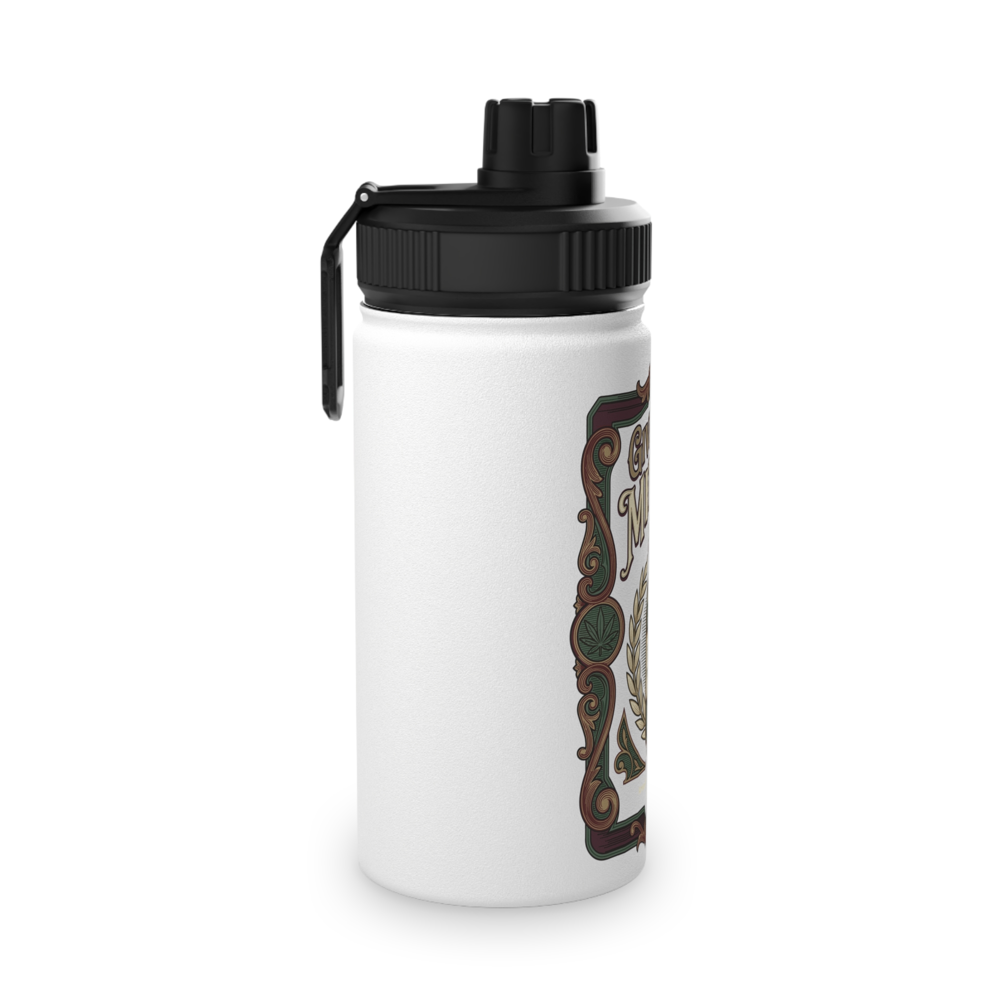 Give Me My Medicine™ Stainless Steel Bottle, Sports Lid – White – view 3