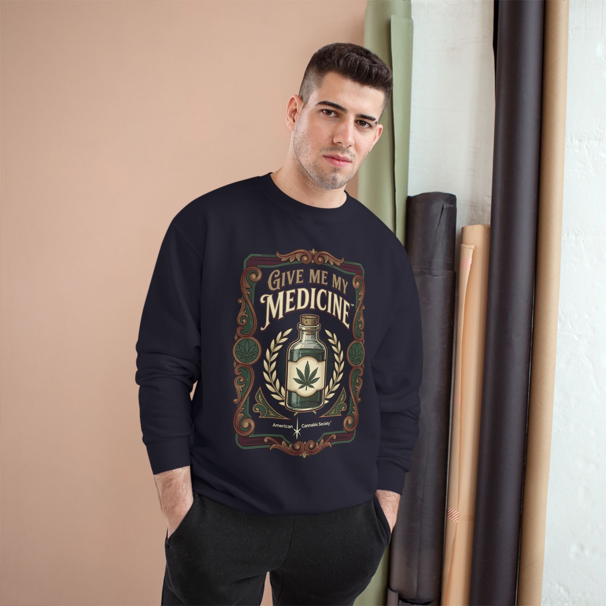 Give Me My Medicine™ Heavyweight Crewneck Sweatshirt – Navy, view 3