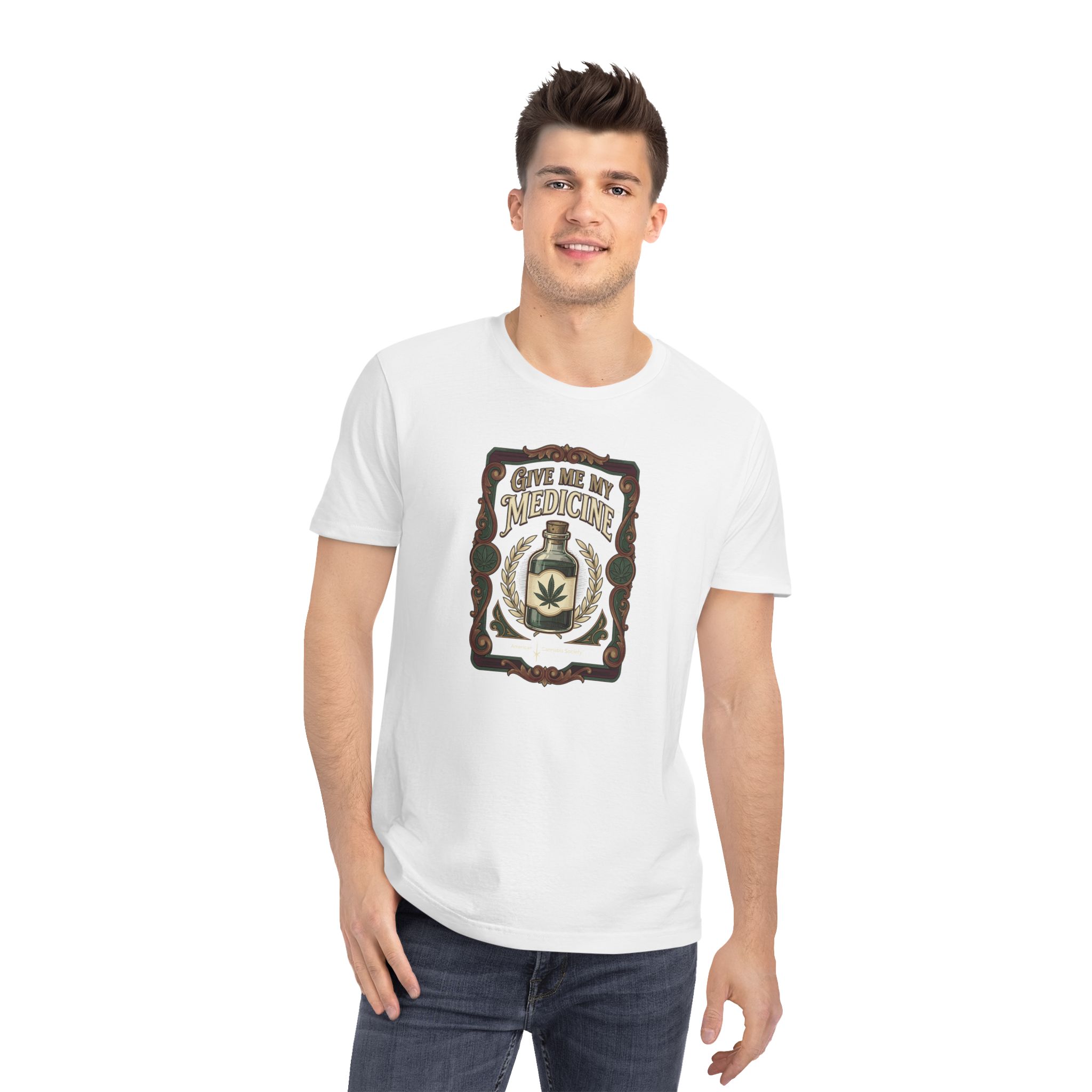 Give Me My Medicine™ Unisex Organic Cotton Tee – White – view 4