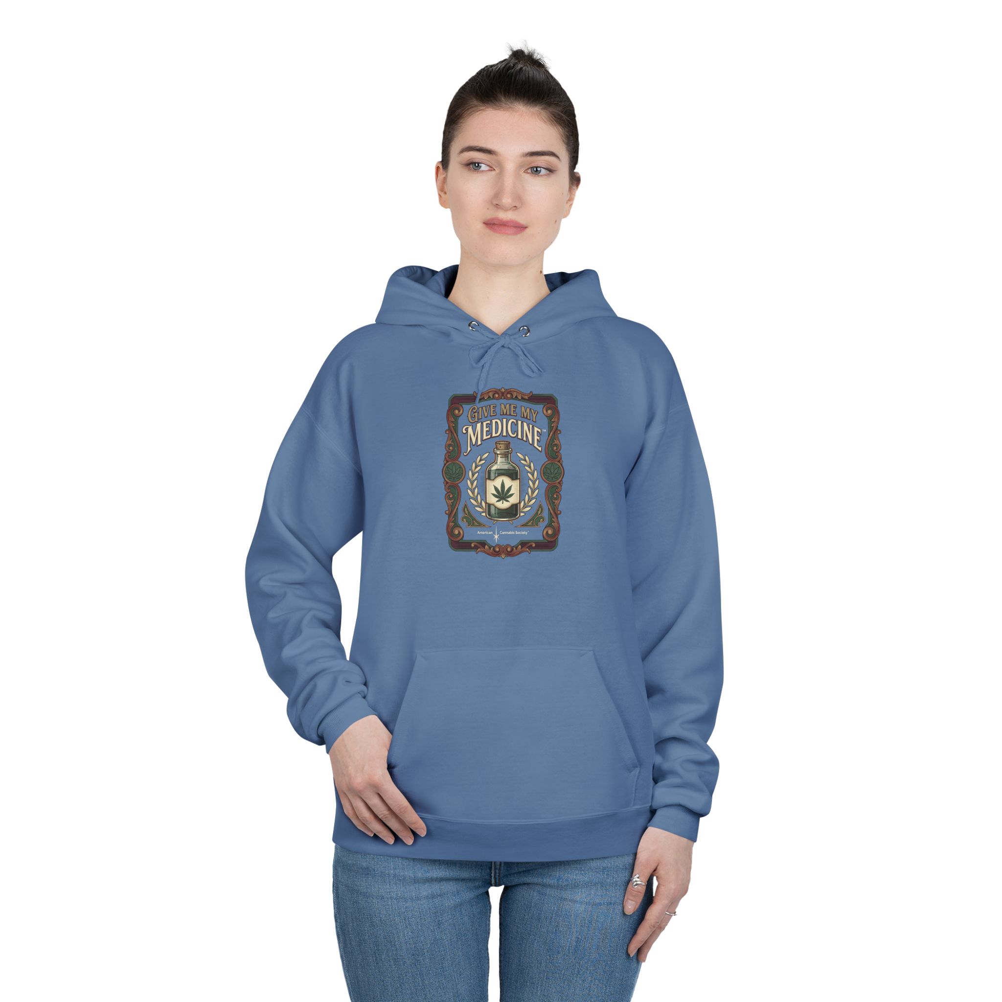 Give Me My Medicine™ Unisex Pullover Hoodie – Denim Blue – view 3