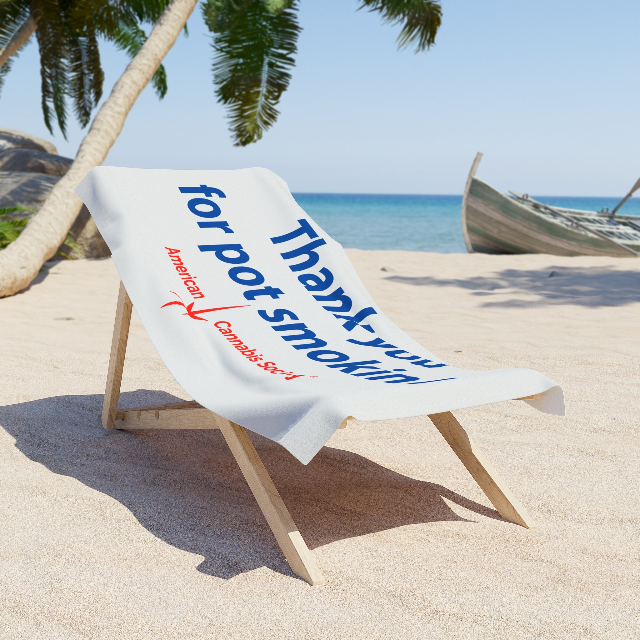 Thank You For Pot Smoking® Beach Towel — American Cannabis Society® Pool & Beach Towel - Image 2