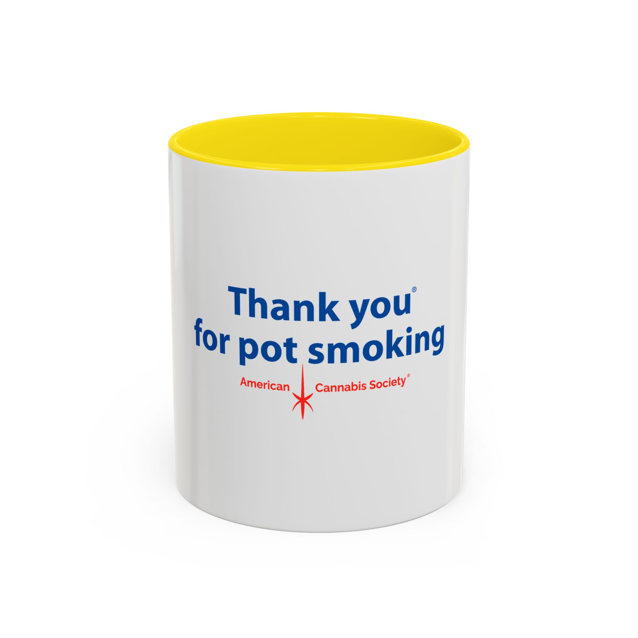 Thank You For Pot Smoking® Accent Mug – Yellow 11oz