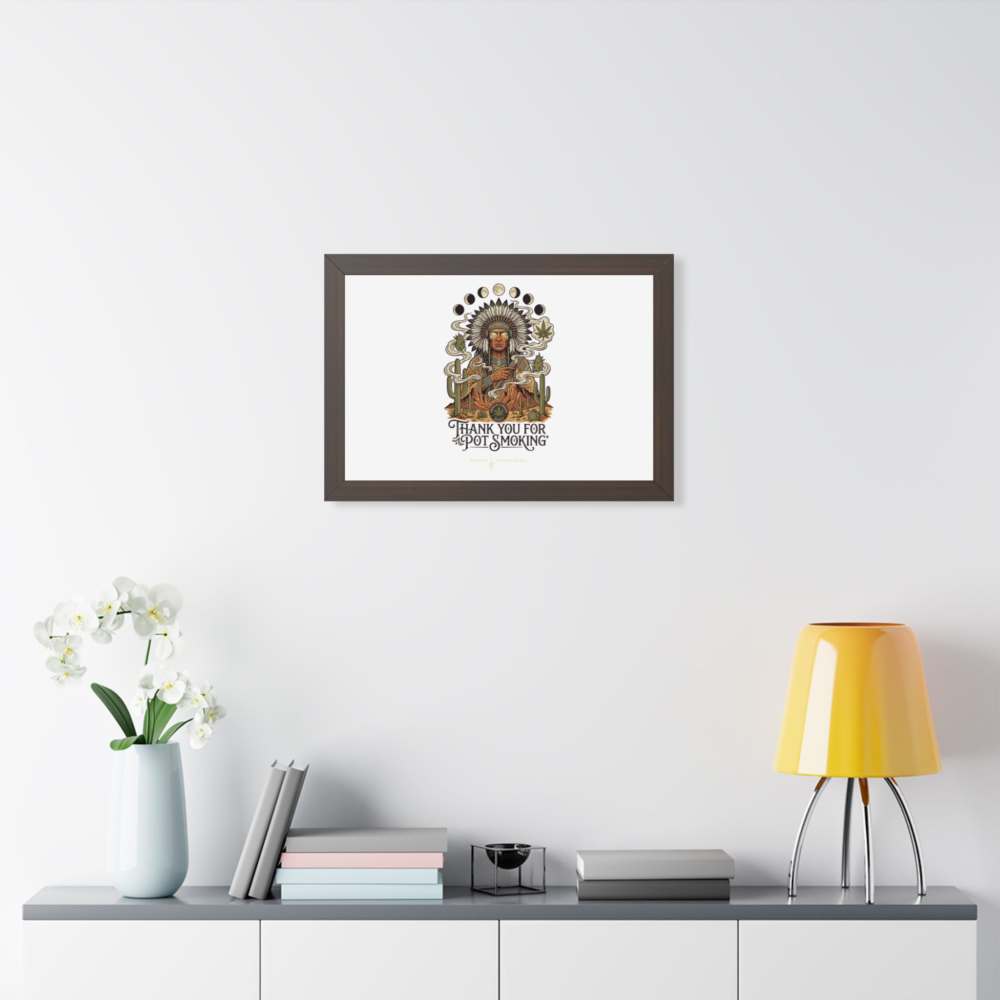 Thank You For Pot Smoking® Desert Chief Framed Horizontal Poster – Walnut – view 2