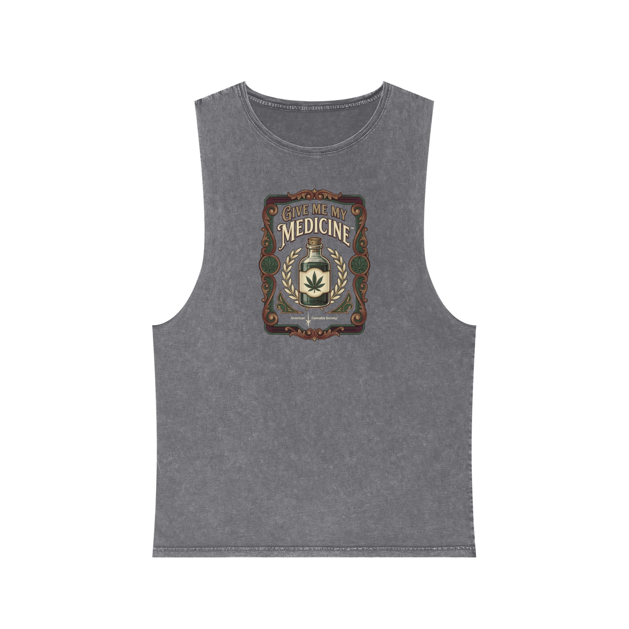 Give Me My Medicine™ Unisex Stonewash Tank Top – Ash Stone