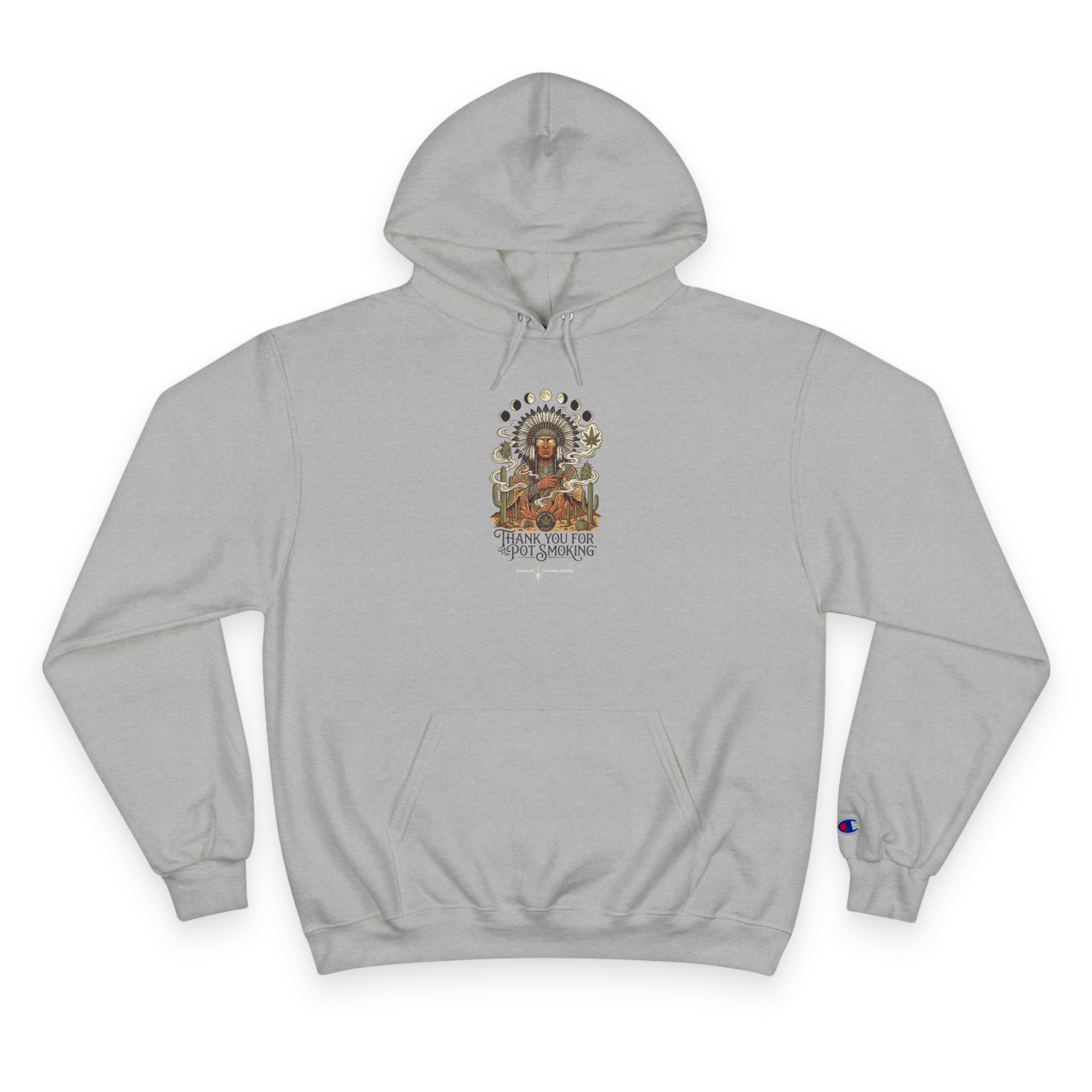 Thank You For Pot Smoking® Desert Chief Heavyweight Pullover Hoodie – Light Steel