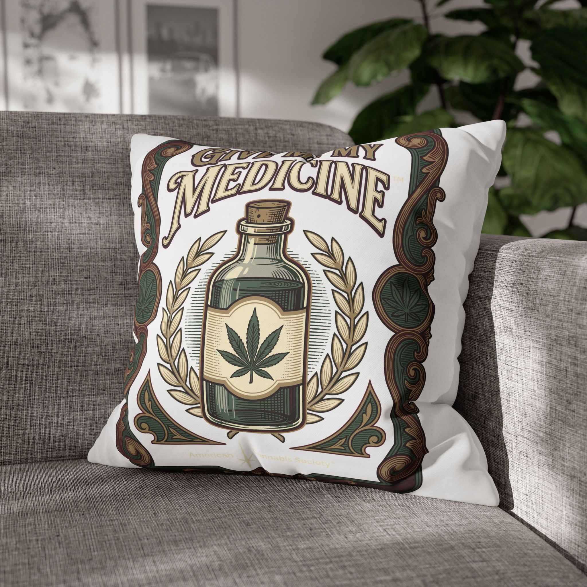 Give Me My Medicine™ Square Canvas Pillowcase – 20" × 20" – view 6