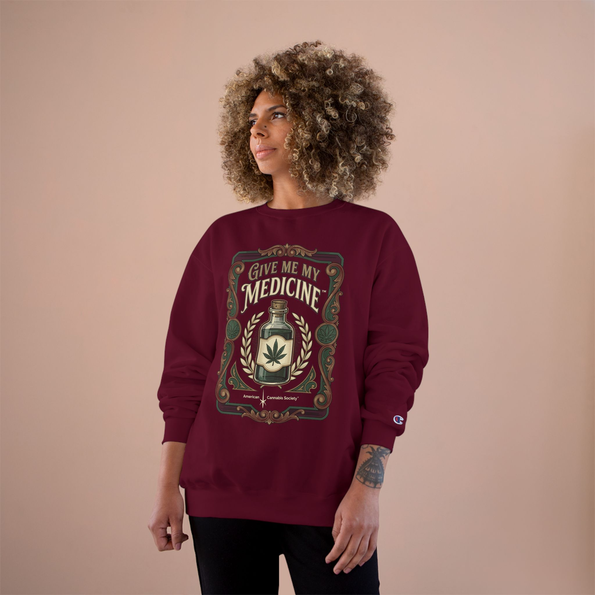 Give Me My Medicine™ Heavyweight Crewneck Sweatshirt – Maroon, view 4