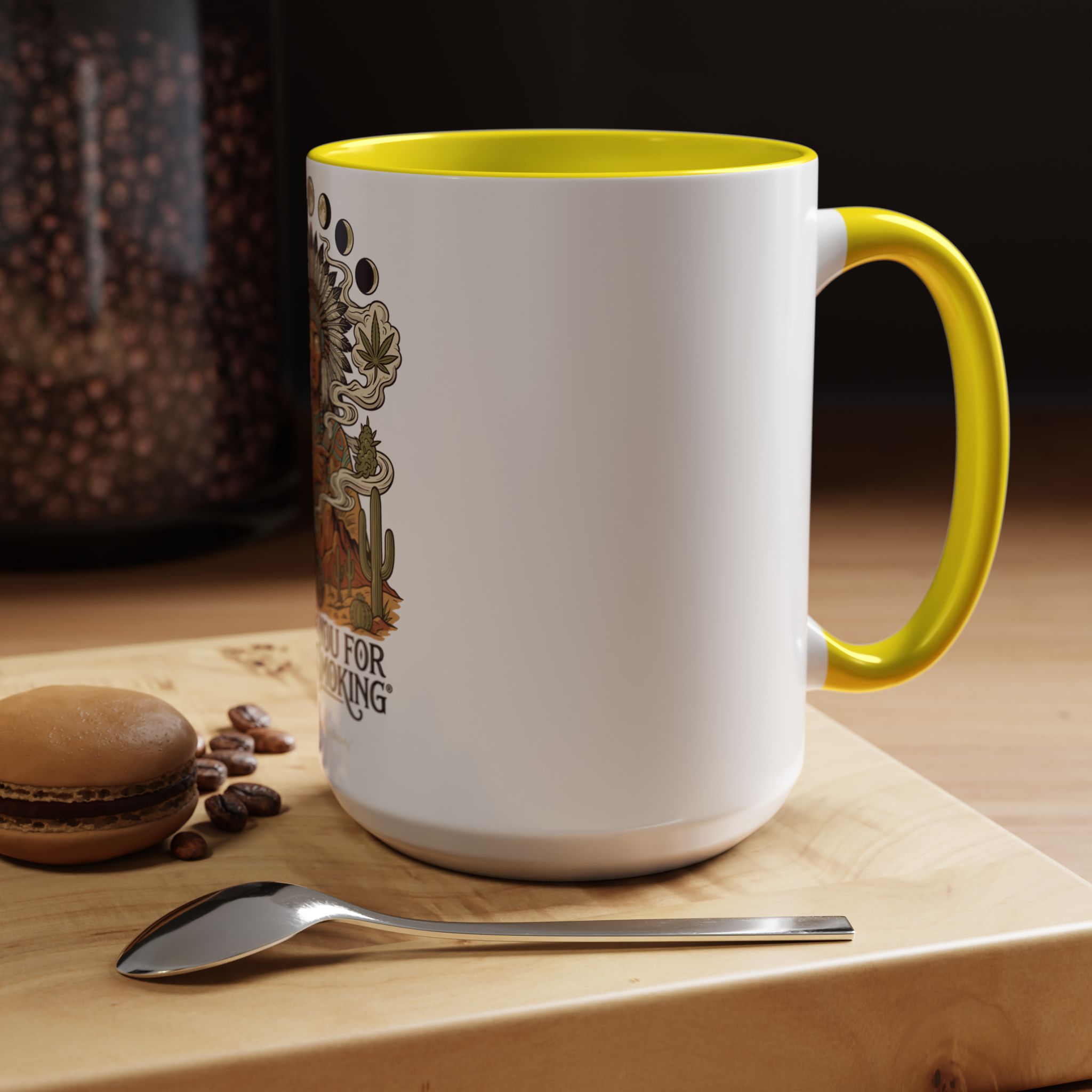 Thank You For Pot Smoking® Colored Interior Coffee Mug – Yellow – view 11