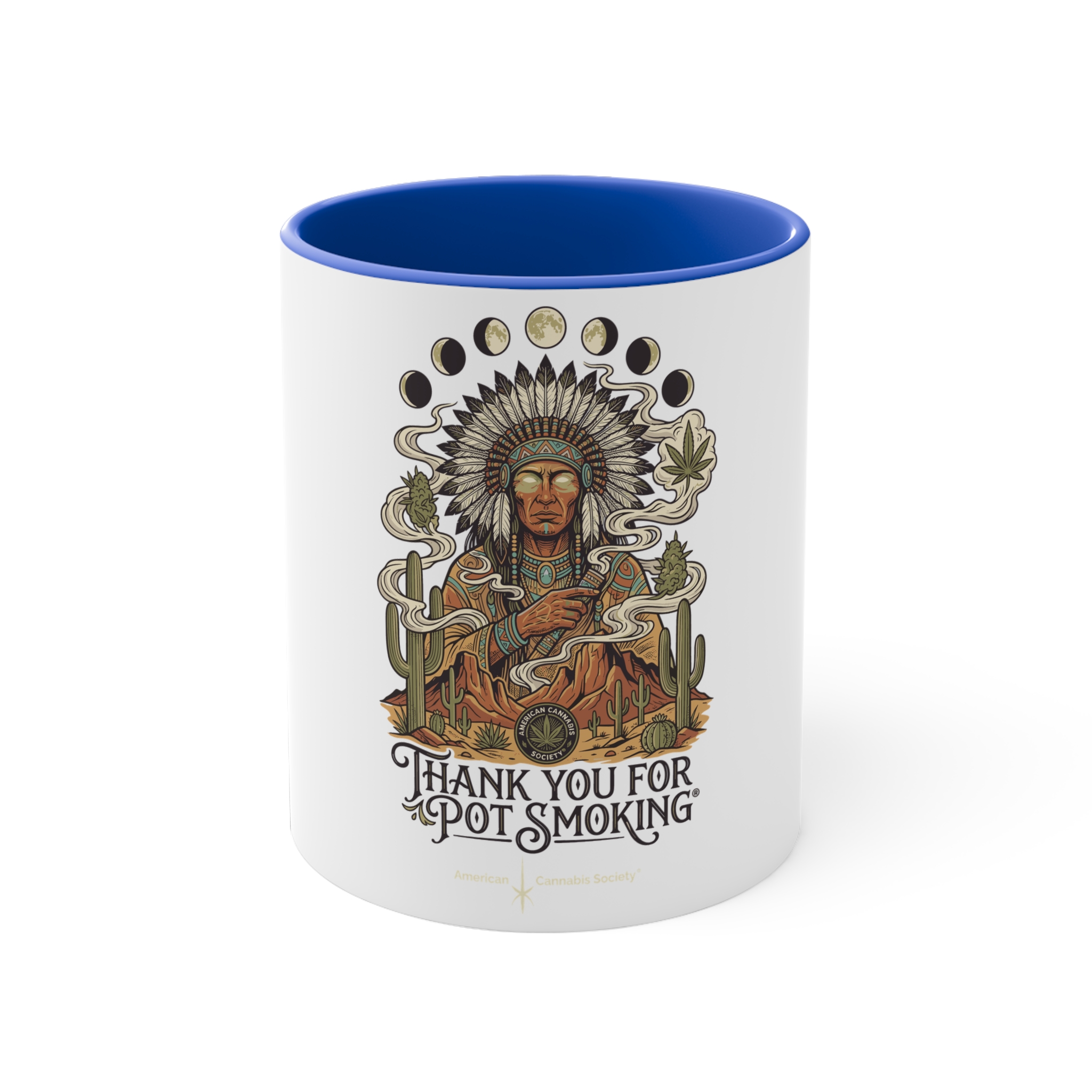 Thank You For Pot Smoking® Desert Chief Accent Mug – Blue