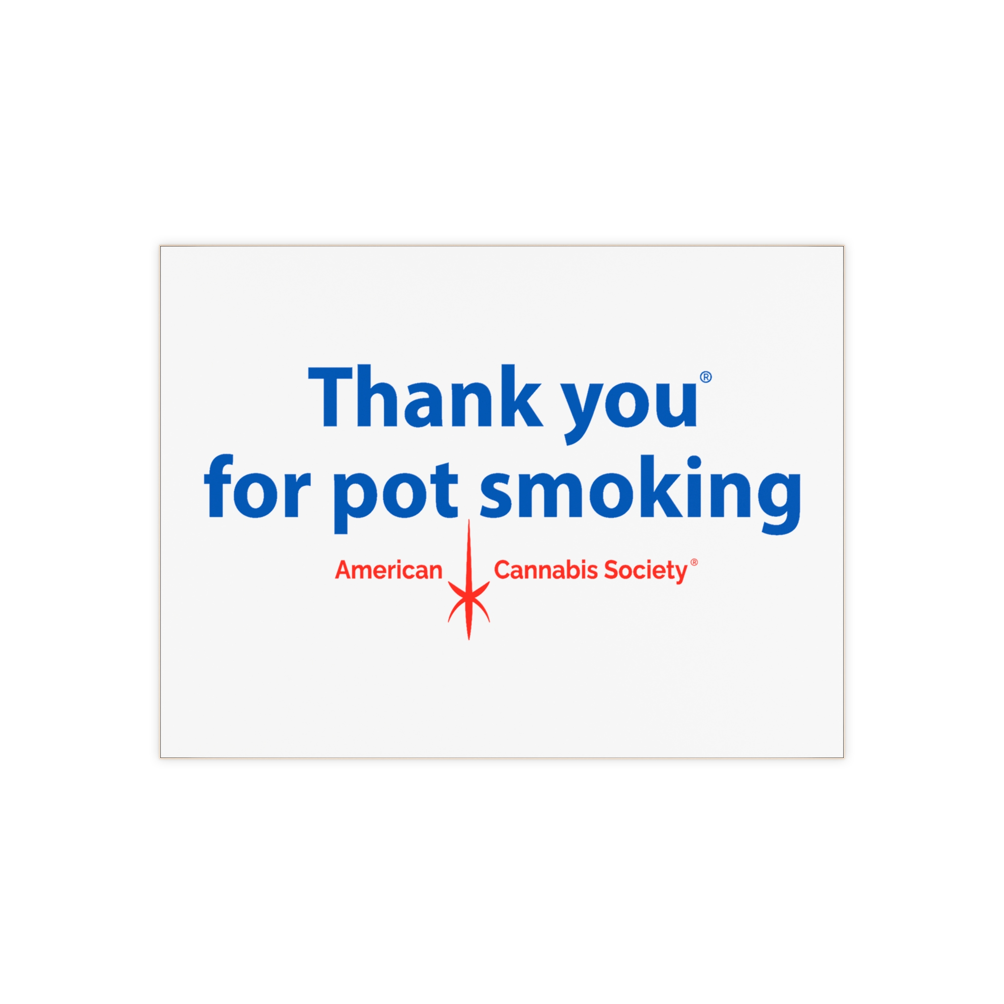 Thank You For Pot Smoking® Ceramic Tile – 6″ × 8″, Matte