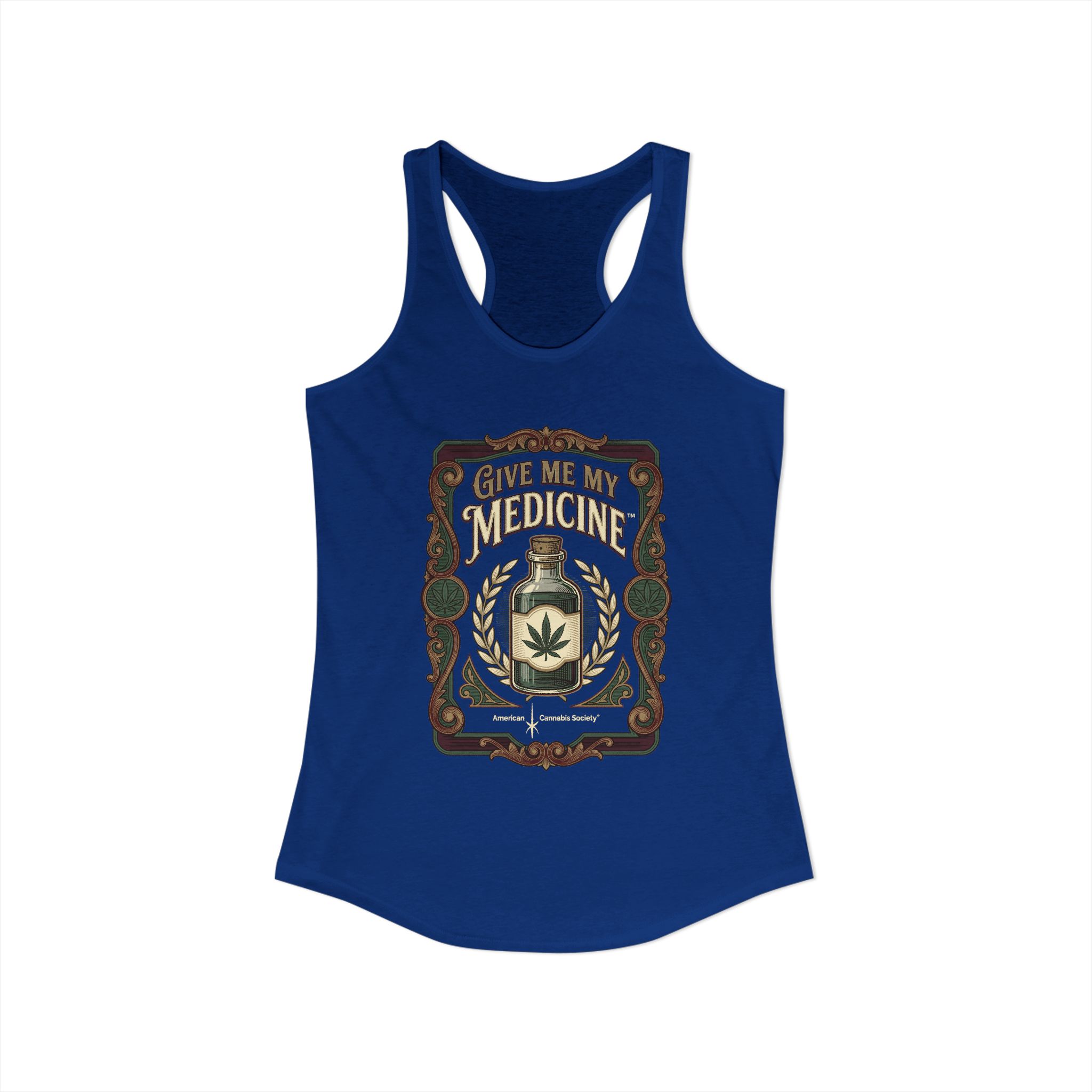 Give Me My Medicine™ Women's Racerback Tank – Solid Royal – view 2