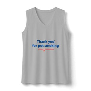 Thank You For Pot Smoking® Women's Sleeveless Performance V-Neck – Silver