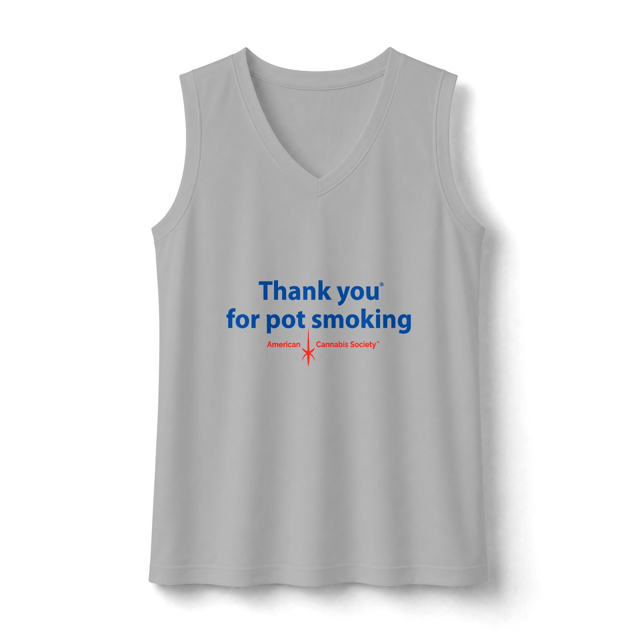 Thank You For Pot Smoking® Women's Sleeveless Performance V-Neck – Silver