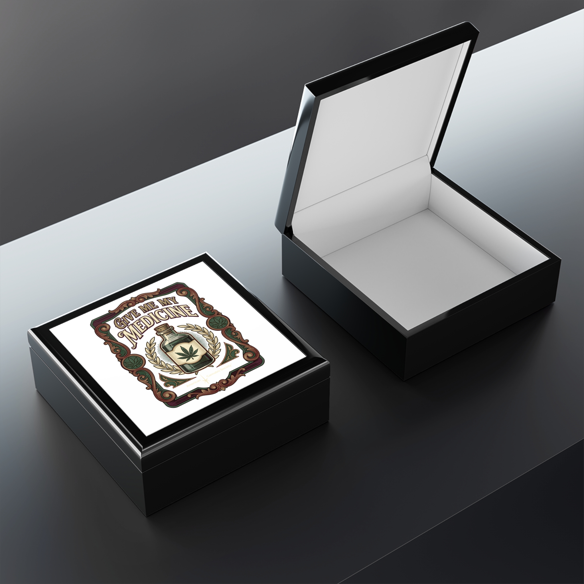 Give Me My Medicine™ Wooden Jewelry Box – Ebony Black – view 3