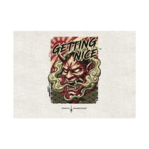 Getting Nice™ Oni Mask Rug — American Cannabis Society® Japanese Demon Mask Floor Rug