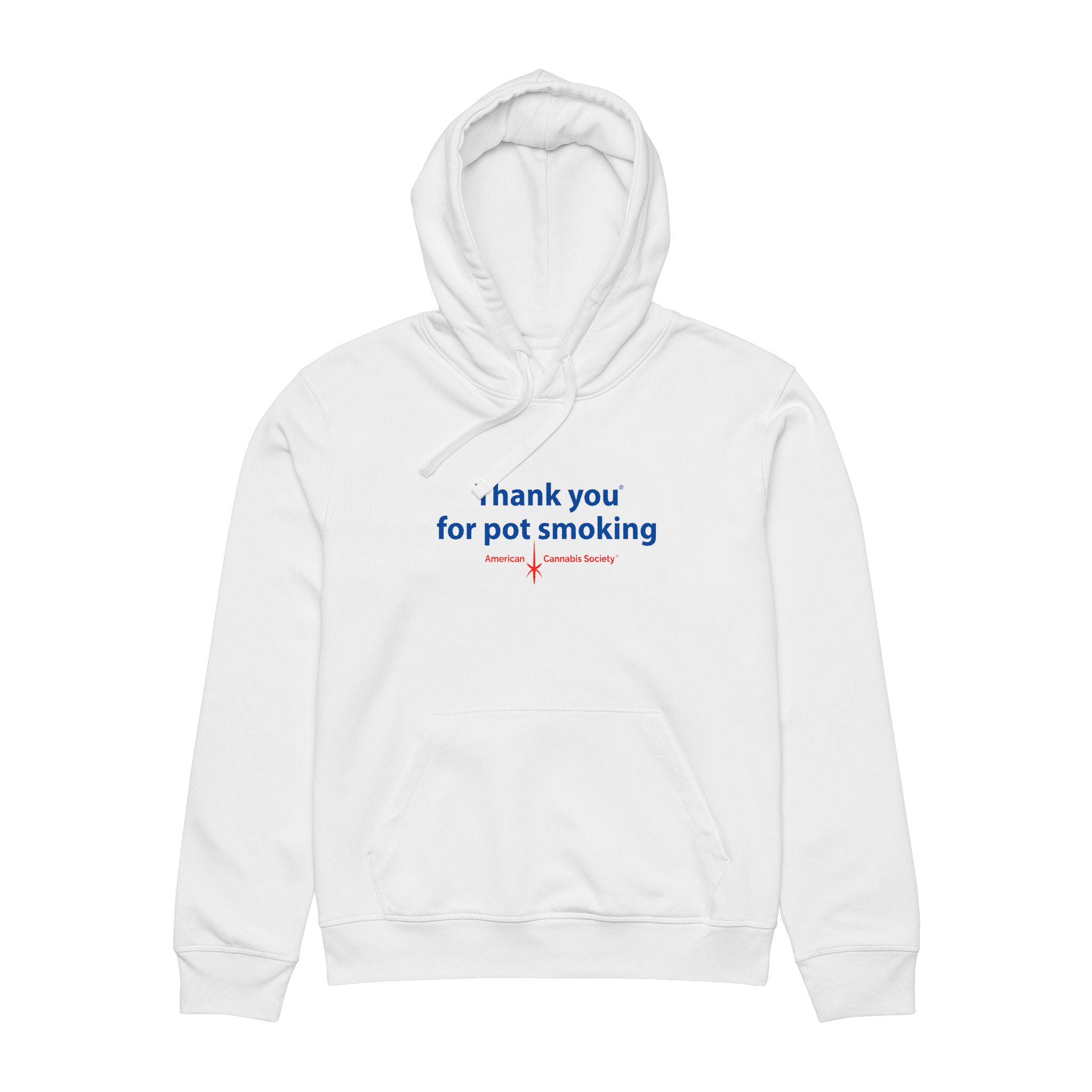 Thank You For Pot Smoking® Organic Mid-Weight Hoodie – White