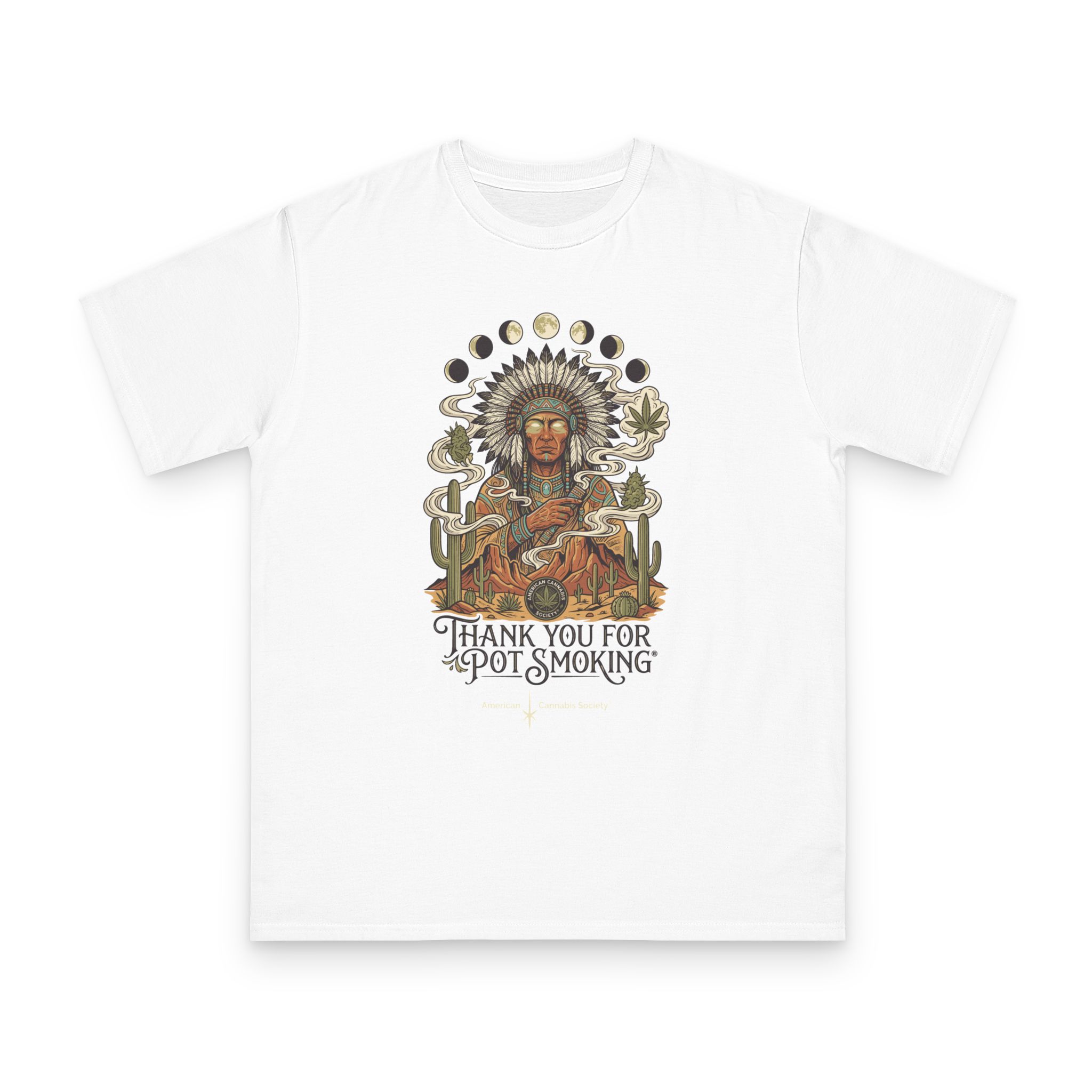 Thank You For Pot Smoking® Desert Chief Organic Unisex Classic Tee – White