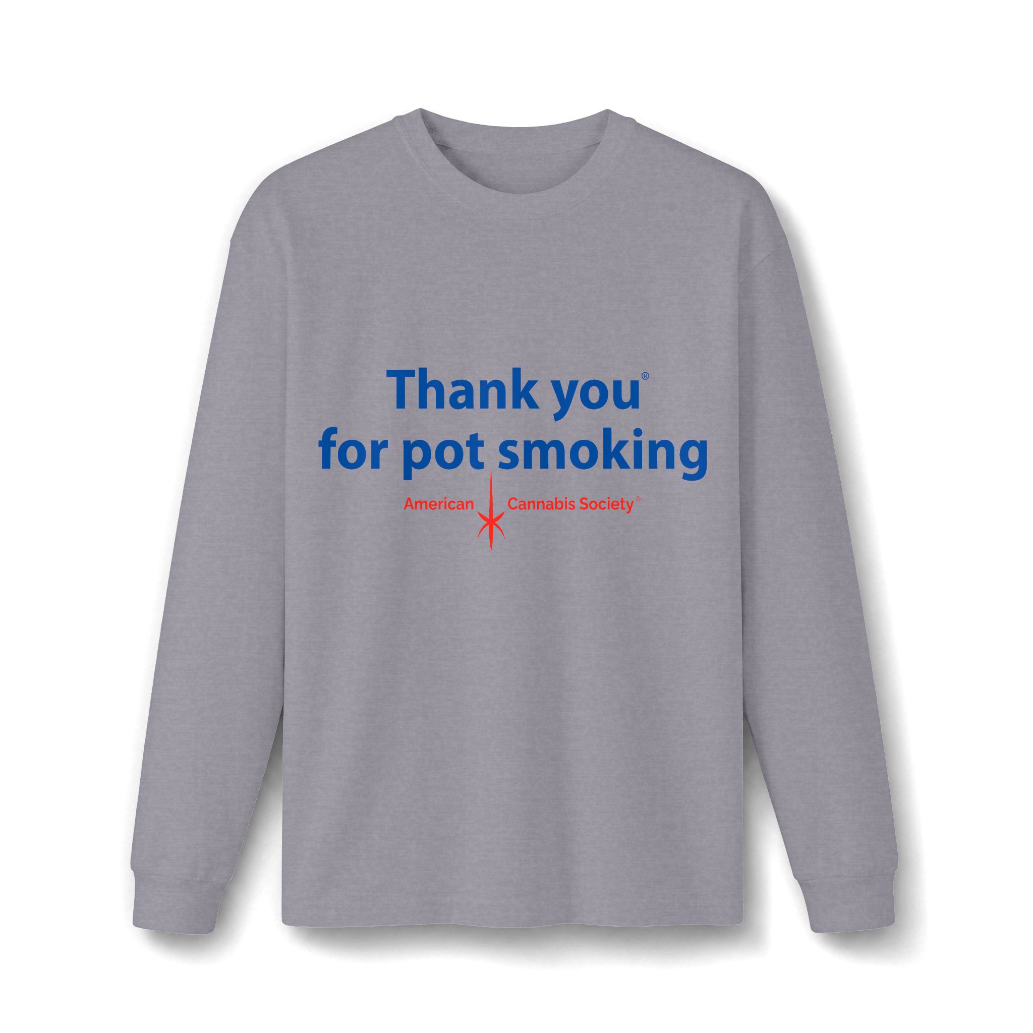 Thank You For Pot Smoking® Heavyweight Long Sleeve Tee – Athletic Heather