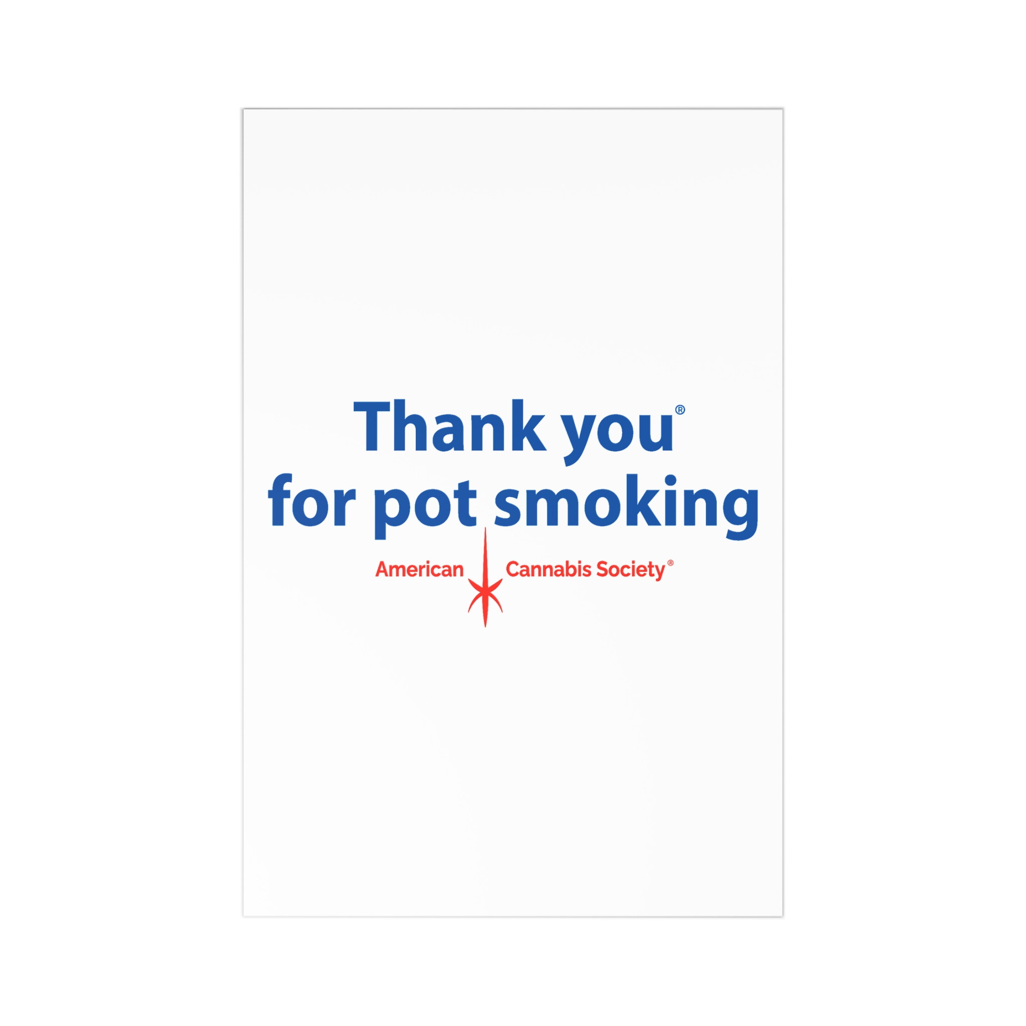 Thank You For Pot Smoking® Postcards (7-Pack) — American Cannabis Society® Cards with Envelopes