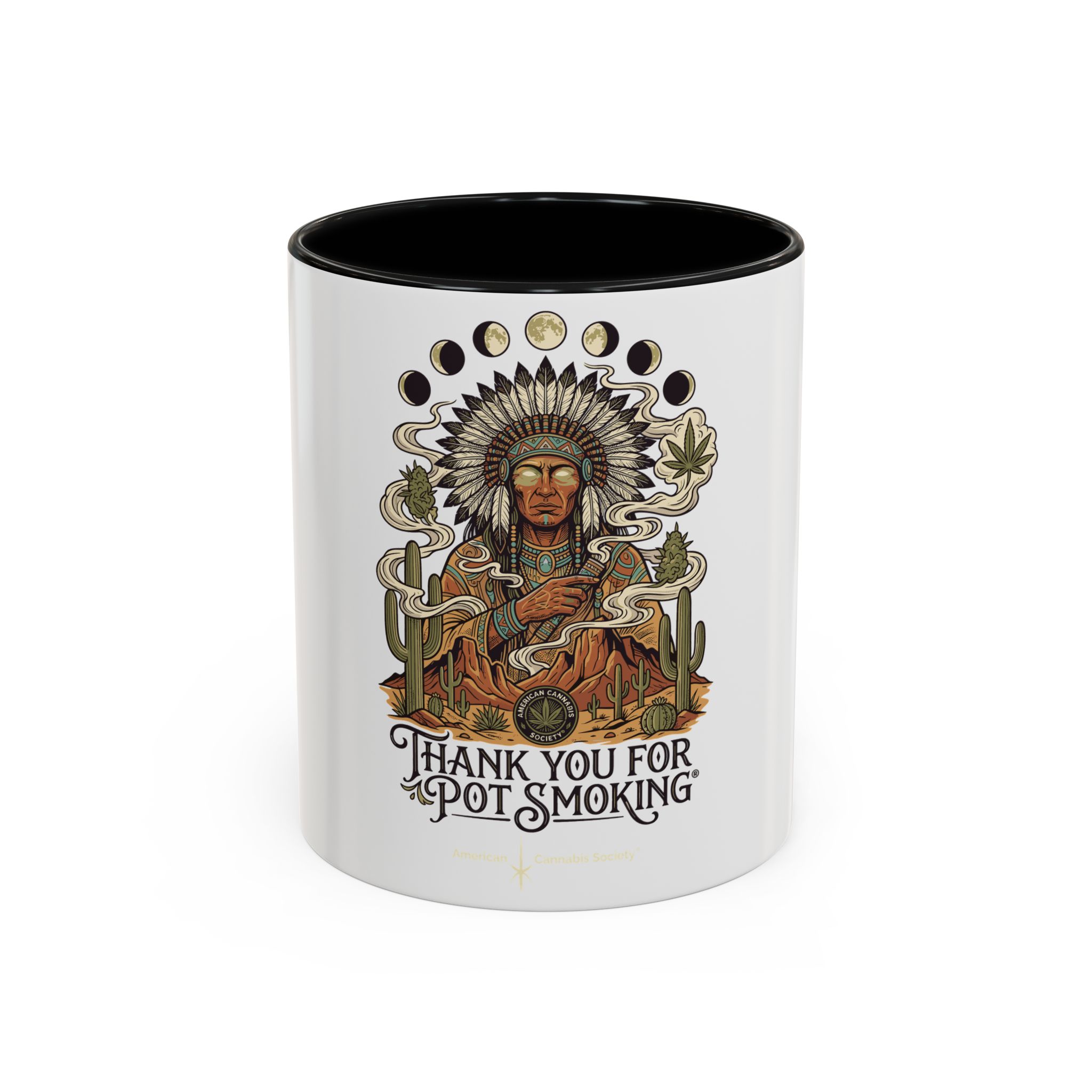 Thank You For Pot Smoking® Colored Interior Coffee Mug – Black