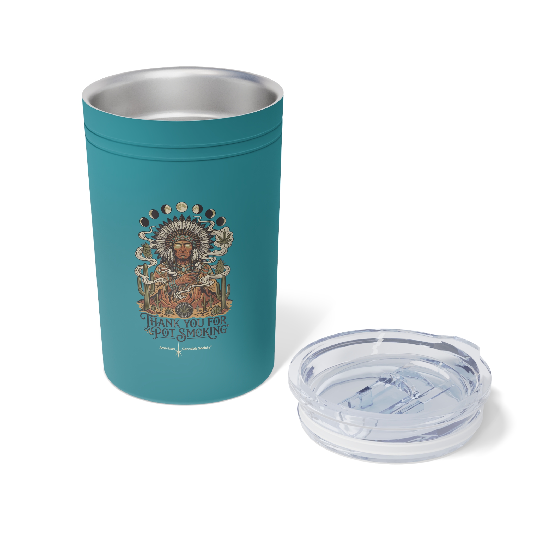 Thank You For Pot Smoking® Vacuum Insulated Tumbler (11oz) – Turquoise – view 5