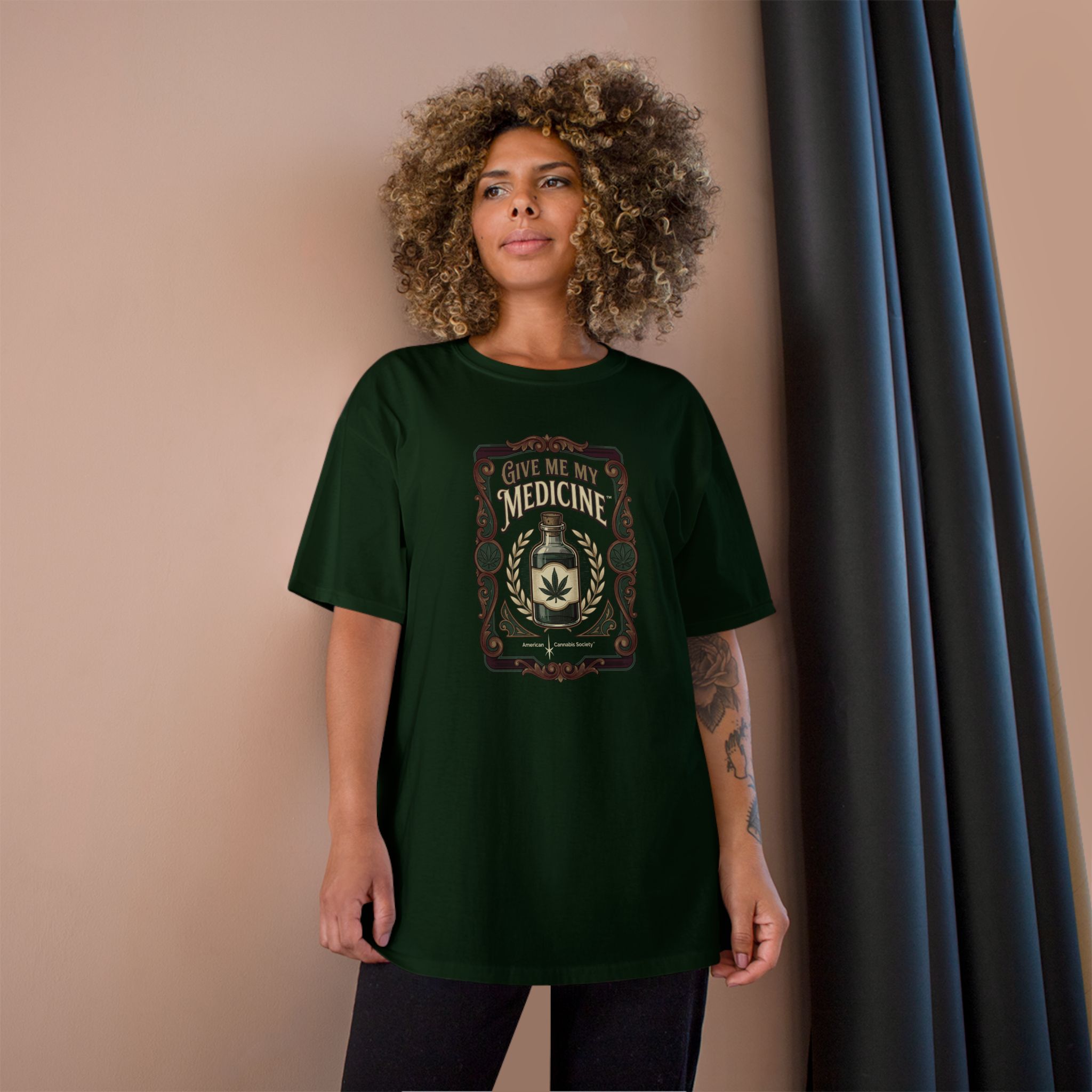 Give Me My Medicine™ Classic Cotton Tee – Dark Green, view 4