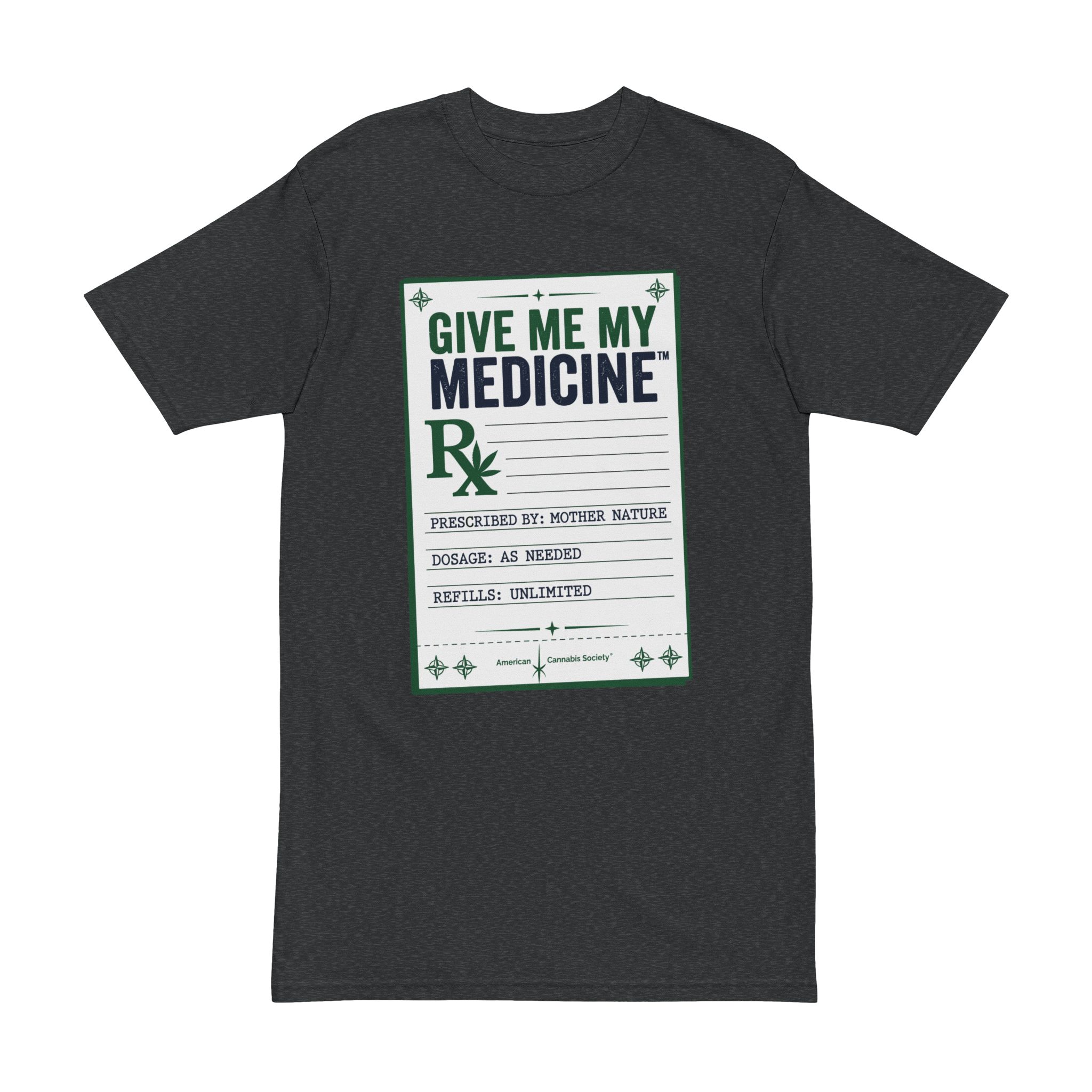 Give Me My Medicine™ Rx Heavyweight T-Shirt — American Cannabis Society® Prescription Label Tee - Image 2